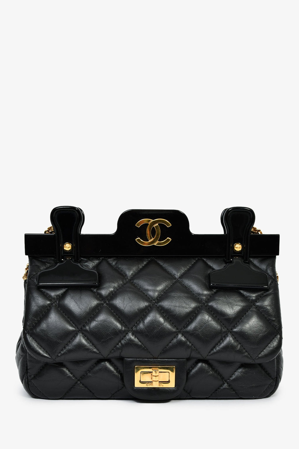 Pre-Loved Chanel™ 2016-17 Runway Black Calfskin Leather 2.55 Reissue Hanger Flap Bag