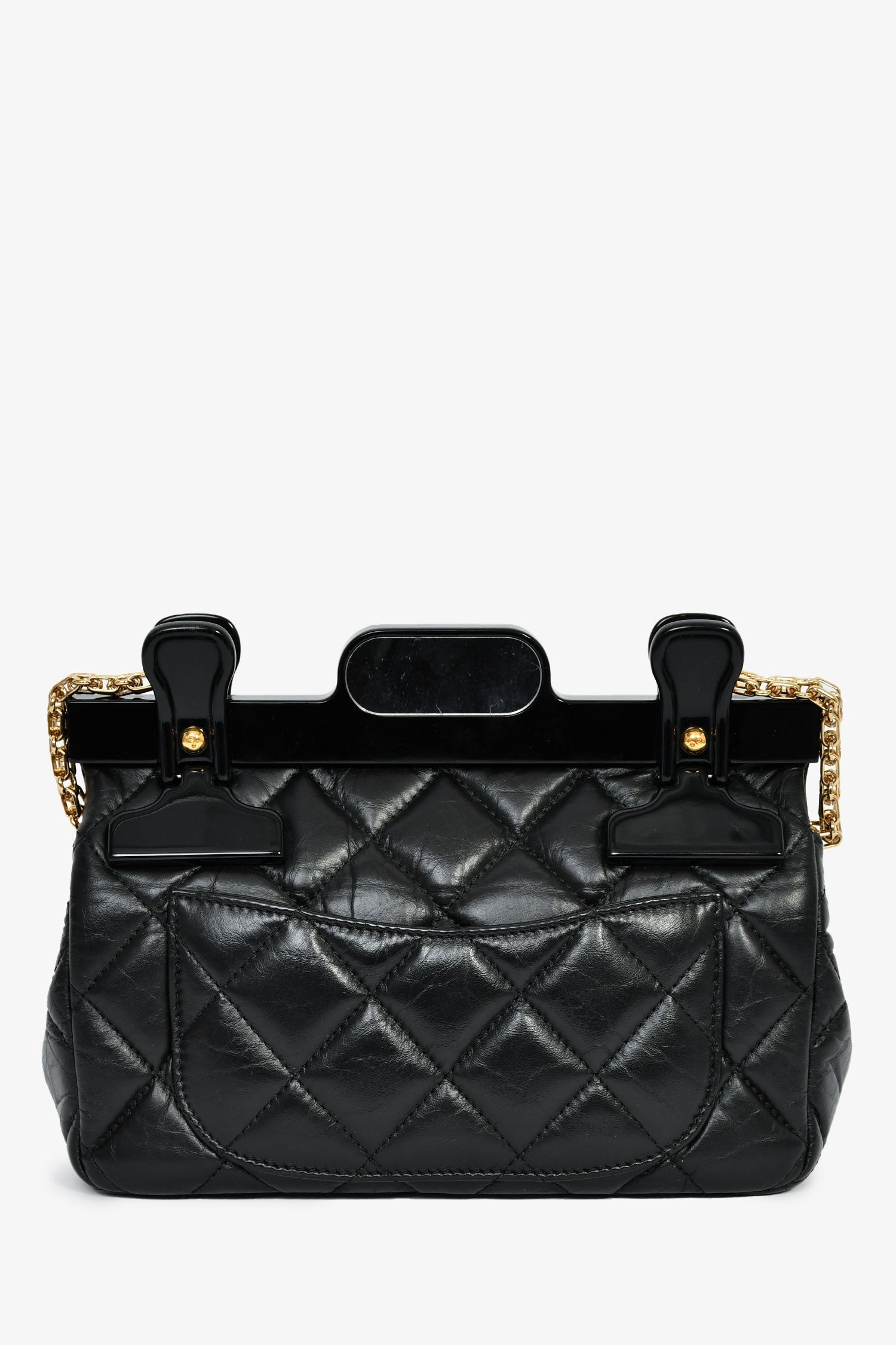 Pre-Loved Chanel™ 2016-17 Runway Black Calfskin Leather 2.55 Reissue Hanger Flap Bag