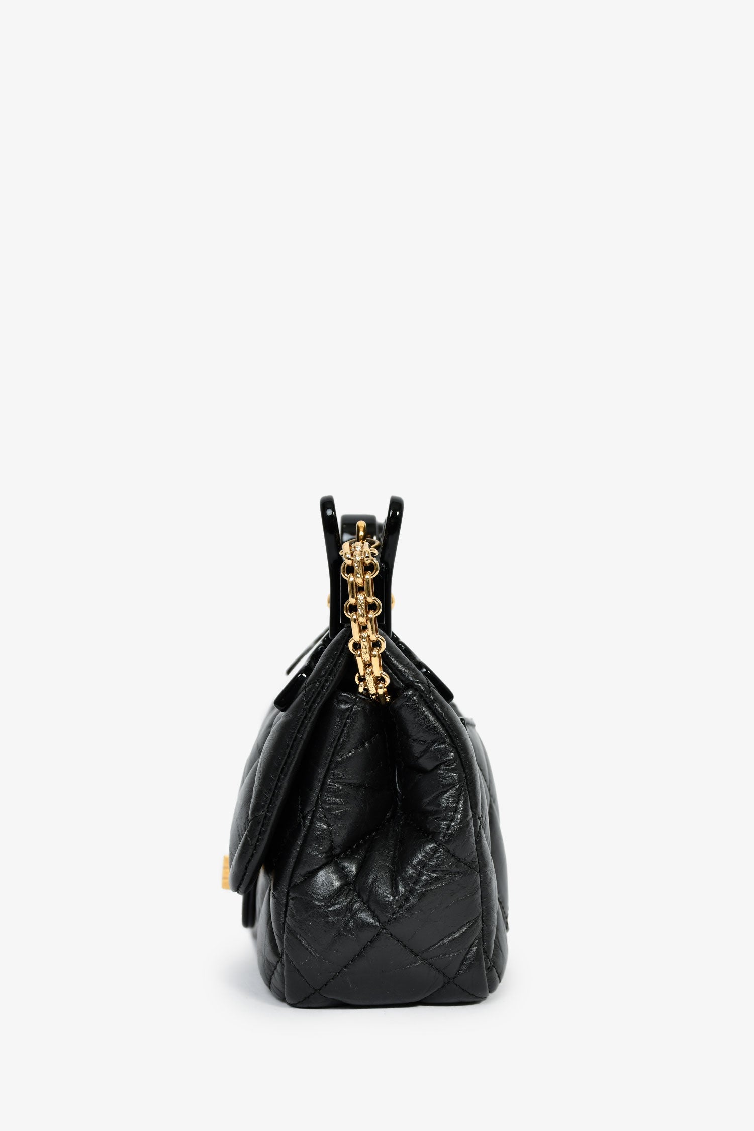 Pre-Loved Chanel™ 2016-17 Runway Black Calfskin Leather 2.55 Reissue Hanger Flap Bag