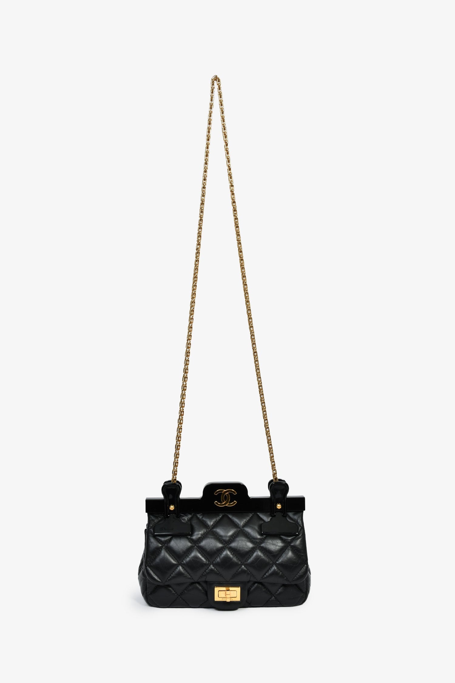 Pre-Loved Chanel™ 2016-17 Runway Black Calfskin Leather 2.55 Reissue Hanger Flap Bag