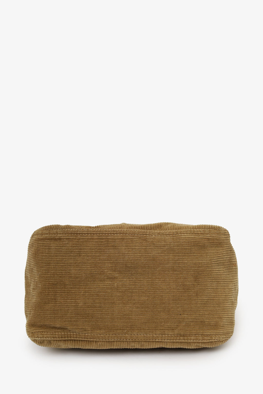 Fendi Brown Corduroy Double Flap Baguette Shoulder Bag
