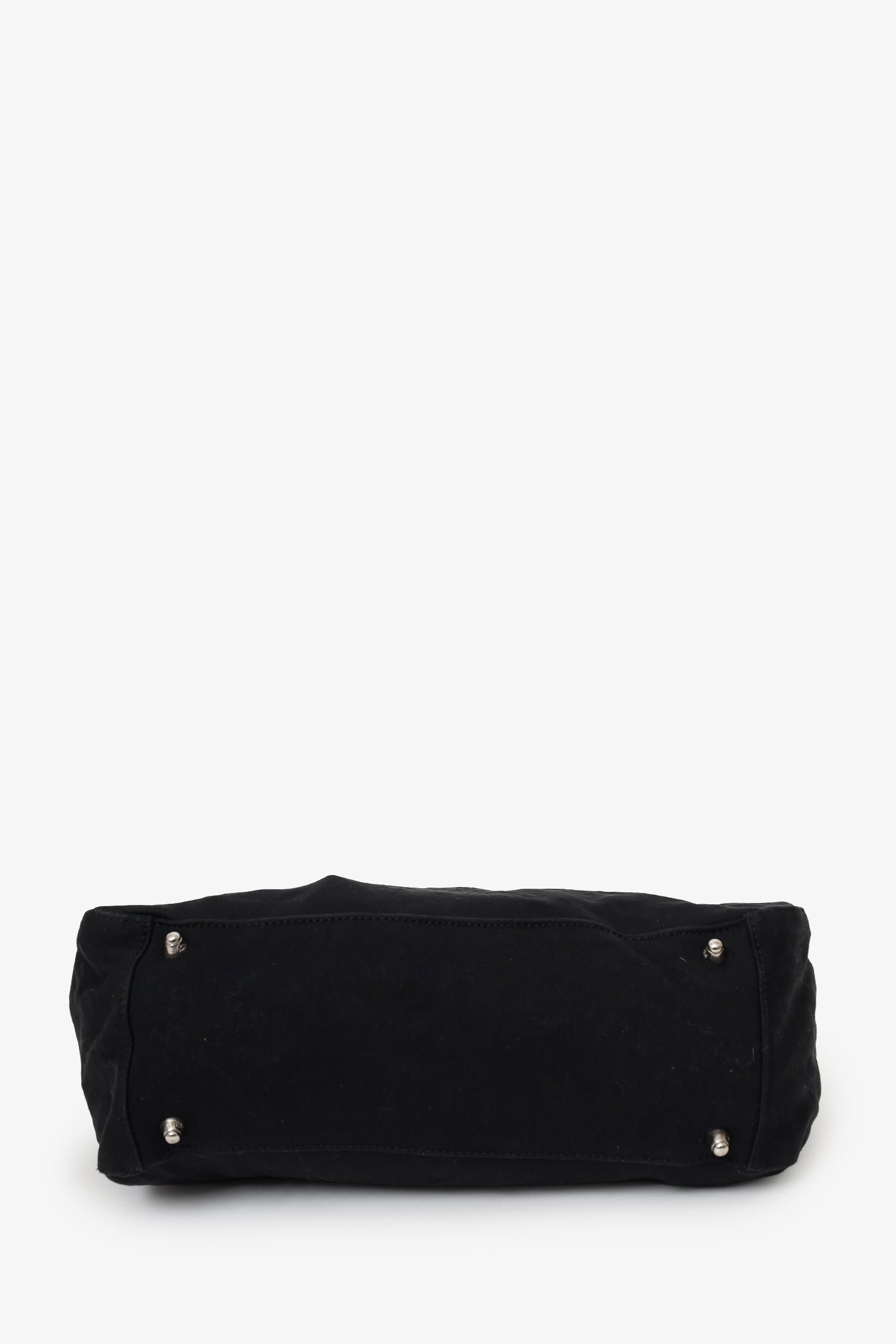 Fendi Black Canvas FF Top Handle Bag