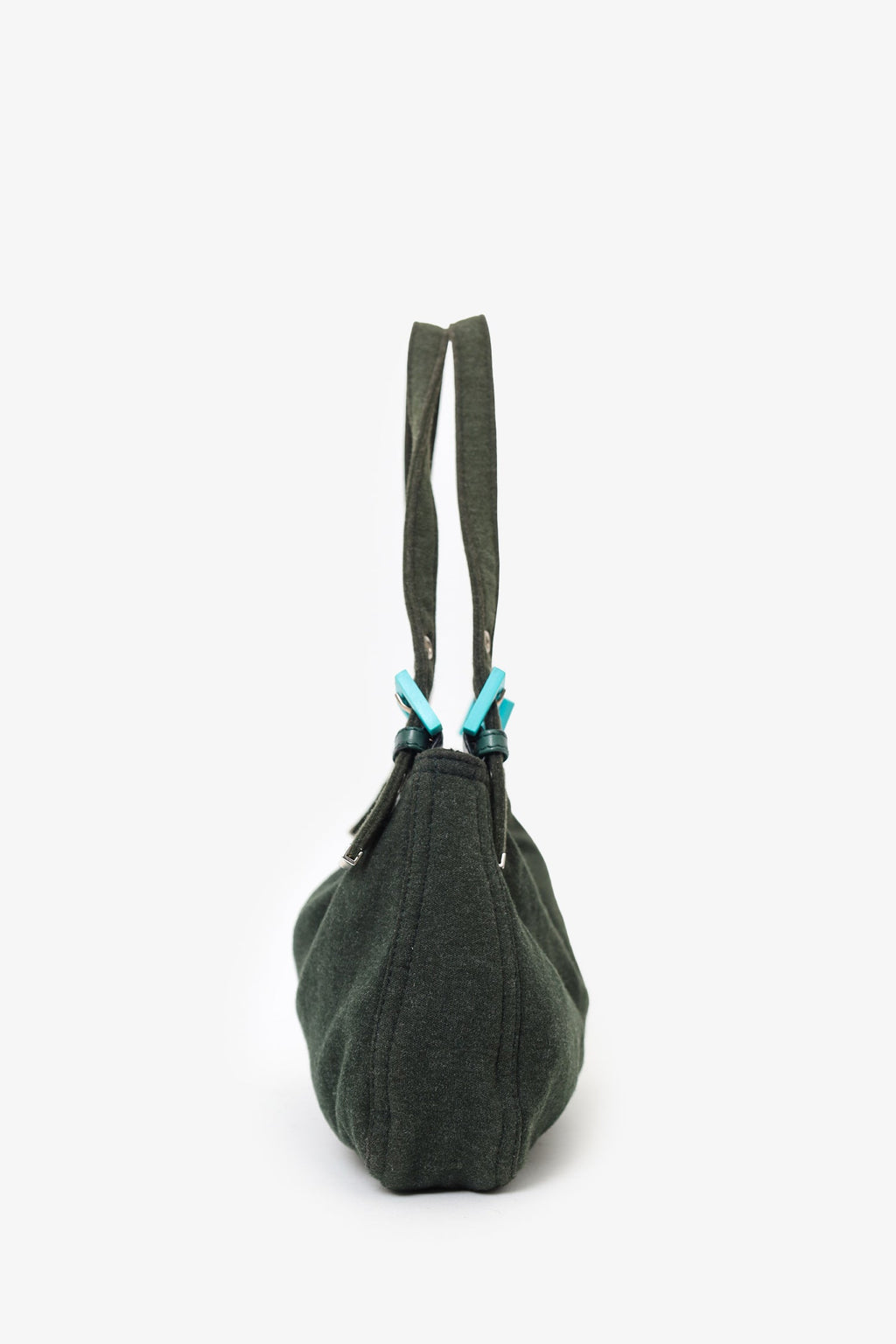 Fendi Green/Blue Jersey Double Strap Mama Baguette Bag