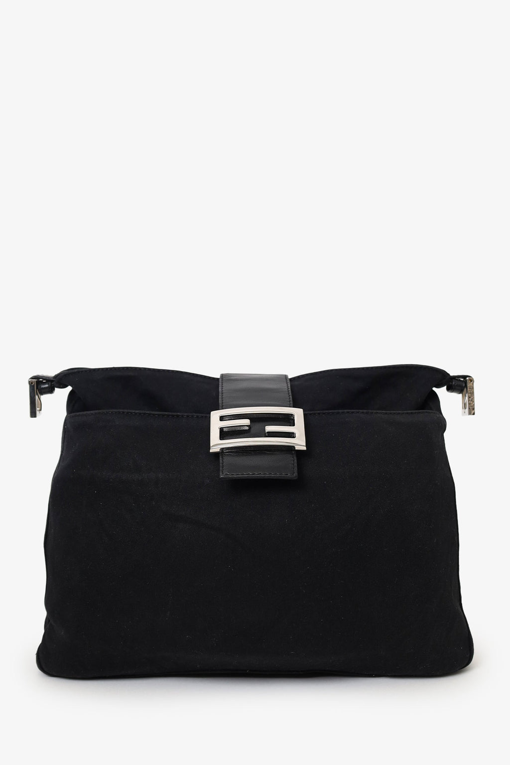 Fendi Black Fabric Forever Baguette Shoulder Bag