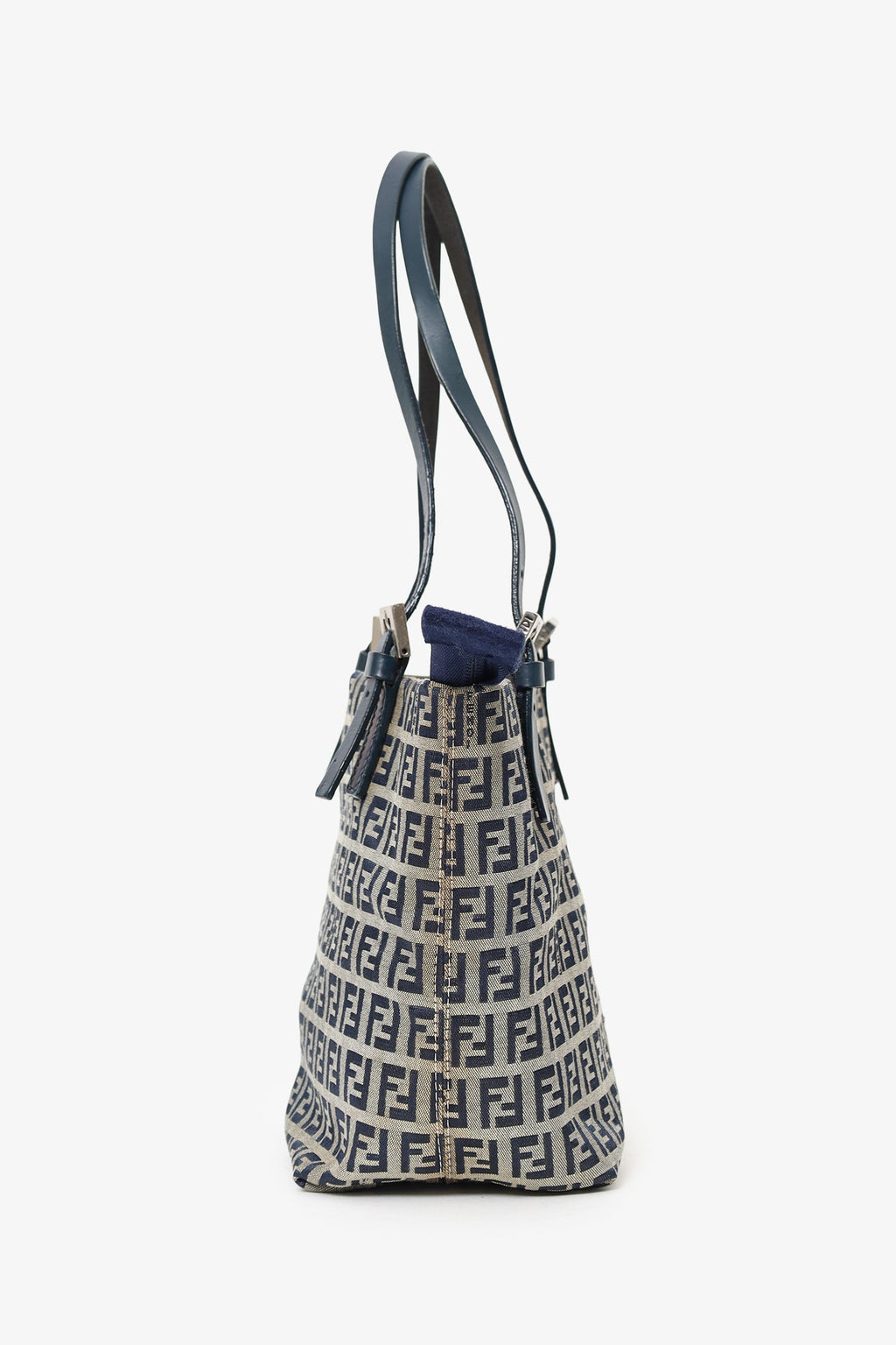 Fendi Navy/Grey FF Zucca Canvas Mini Bucket Bag