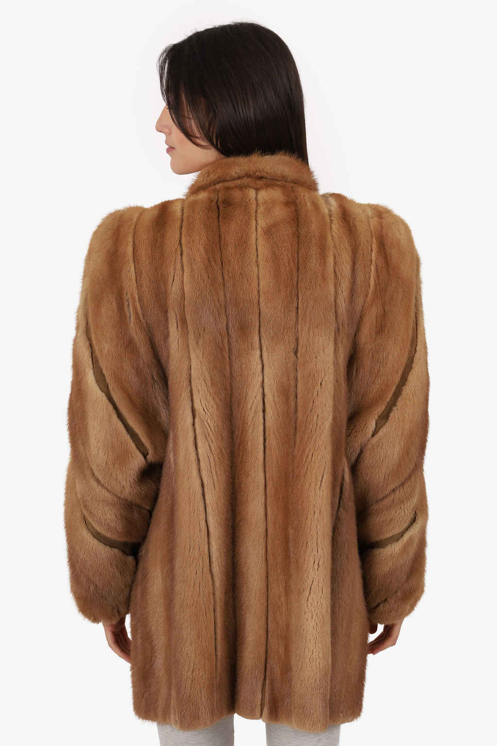 Vintage Natural Canadian Pastel Mink Fur Coat Jacket Women Size 8