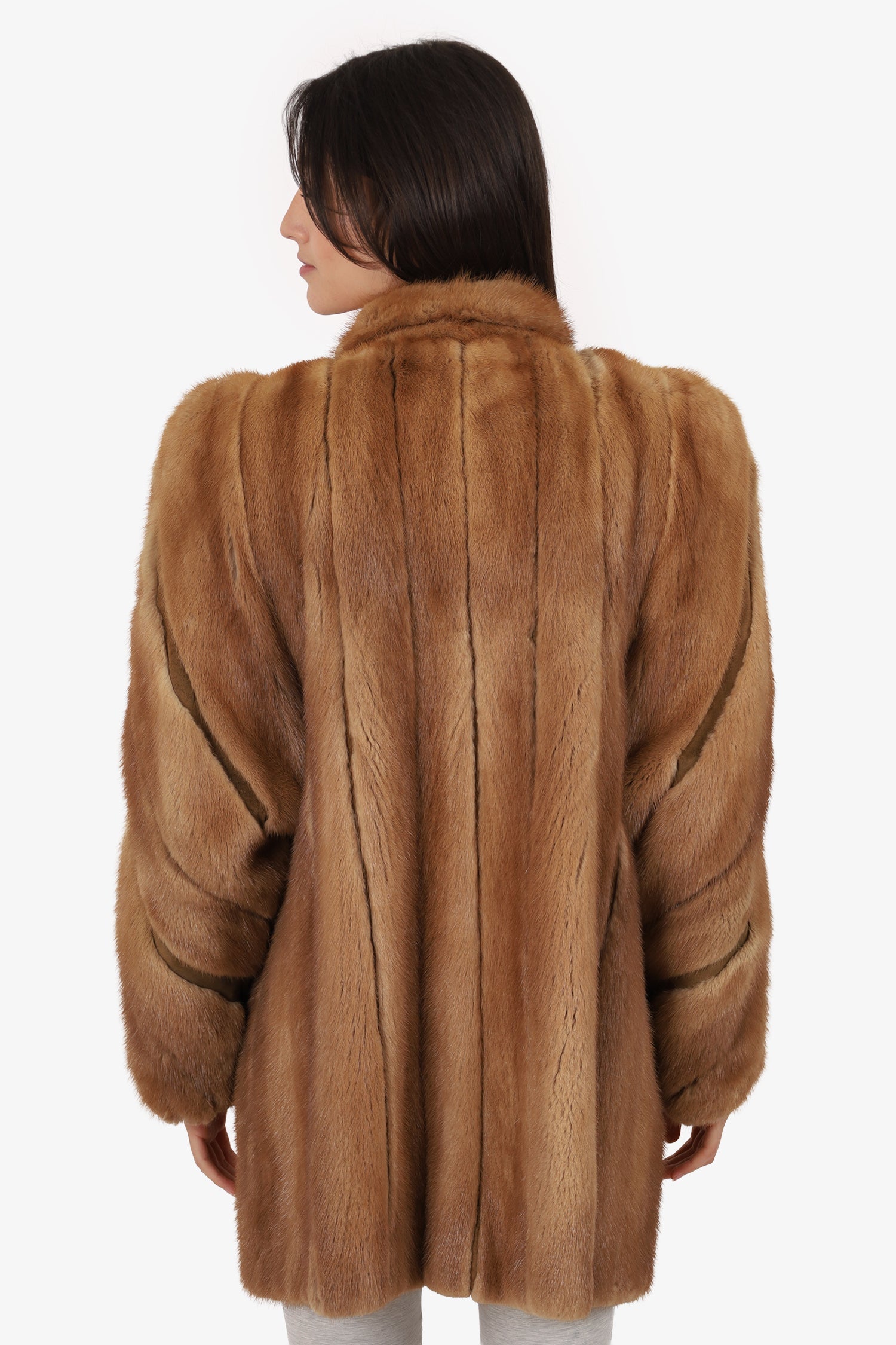 Vintage Natural Canadian Pastel Mink Fur Coat Jacket Women Size 8