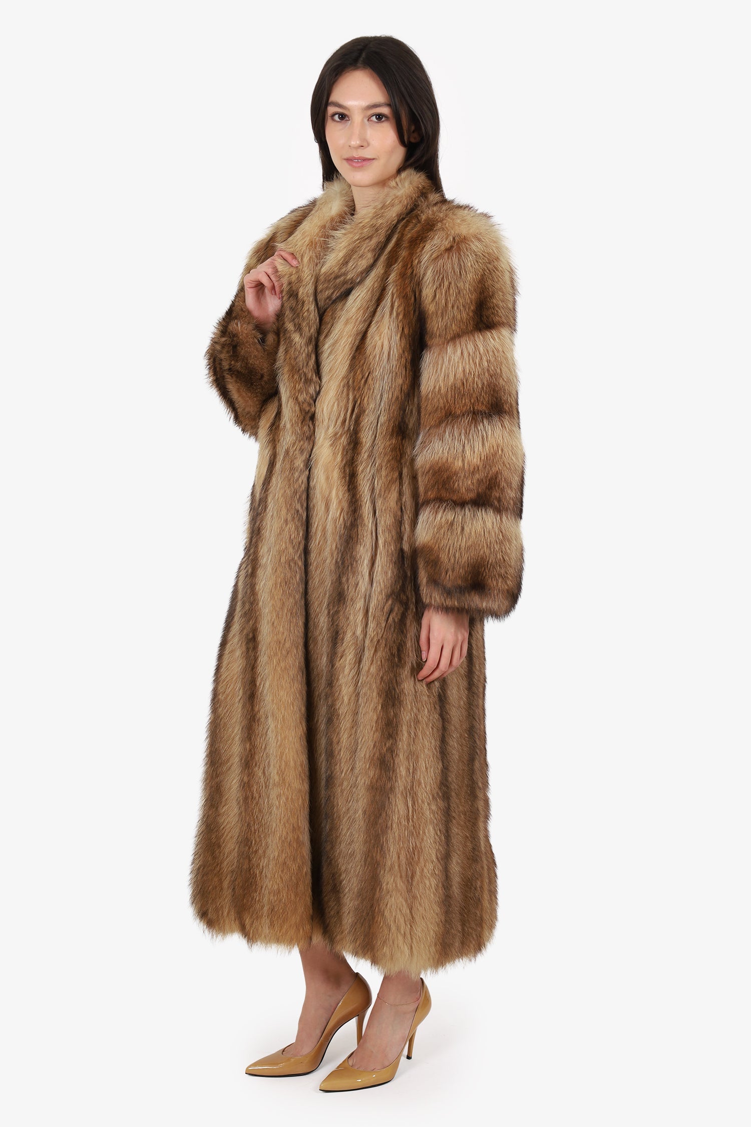 Vintage Tanuki Raccoon Fur Coat Jacket Women Size 6