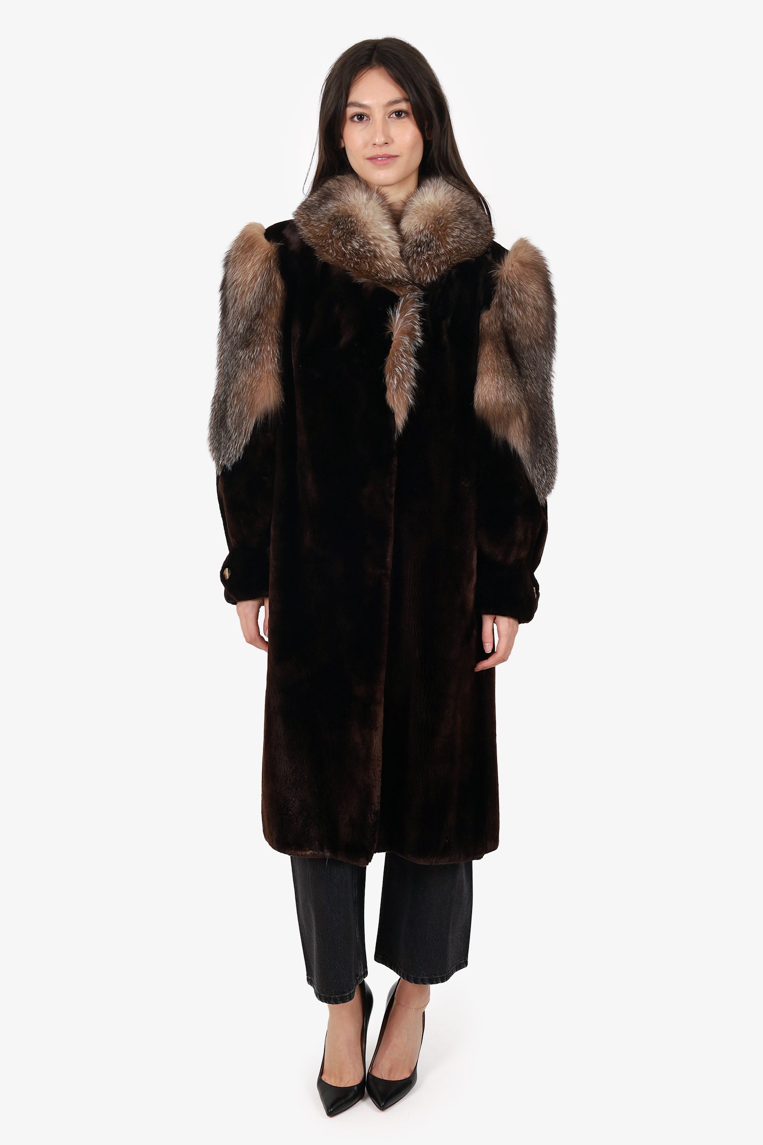 Vintage Alaska Seal & Fox Fur Coat Jacket Women Size 6-8