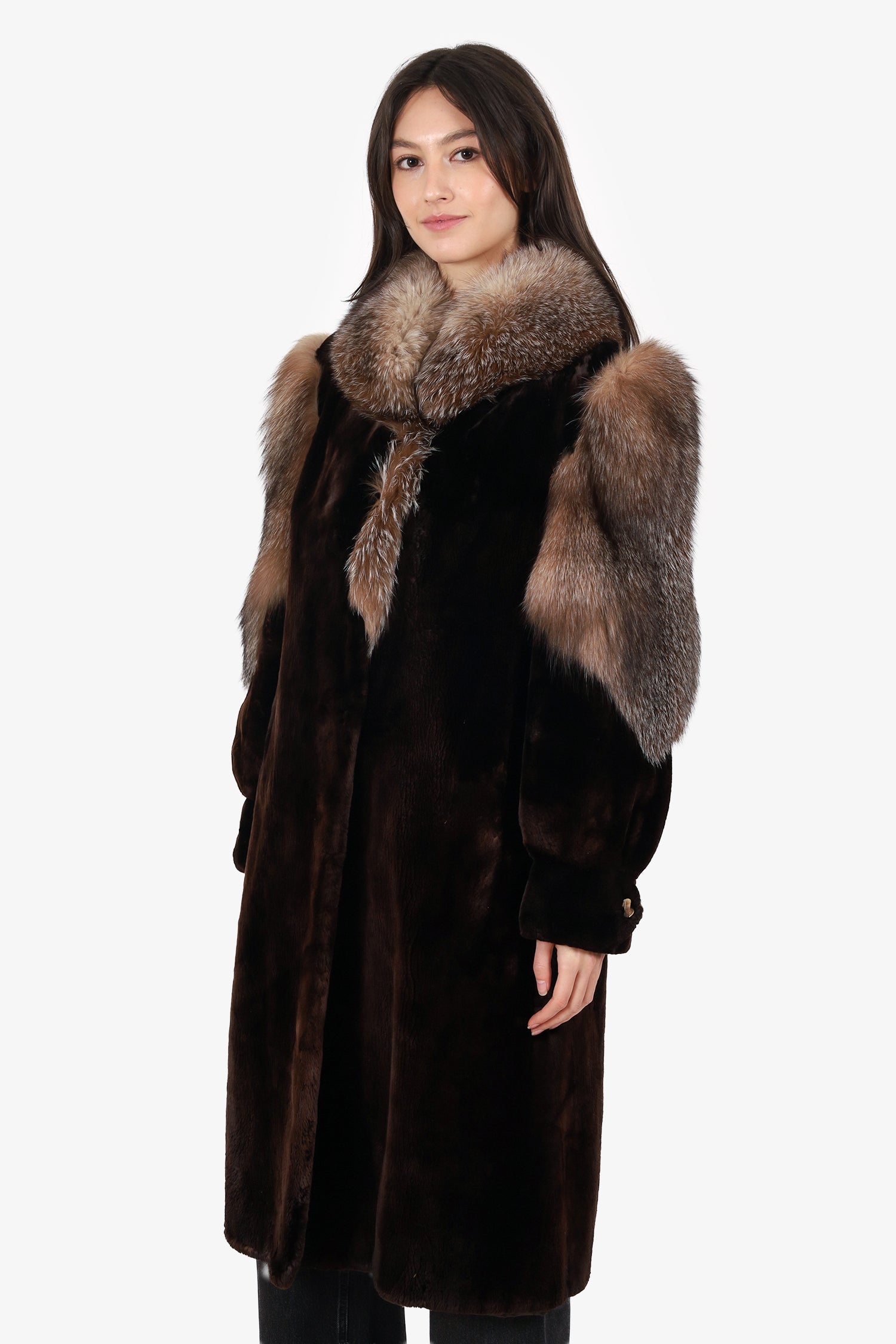 Vintage Alaska Seal & Fox Fur Coat Jacket Women Size 6-8