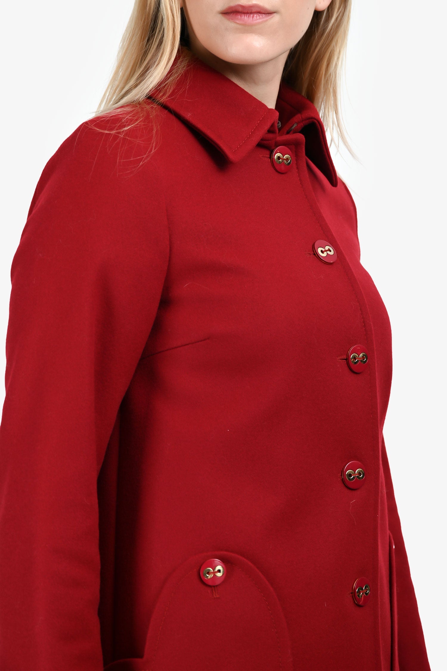 Love Moschino Red Wool Blend Coat Estimated Size S