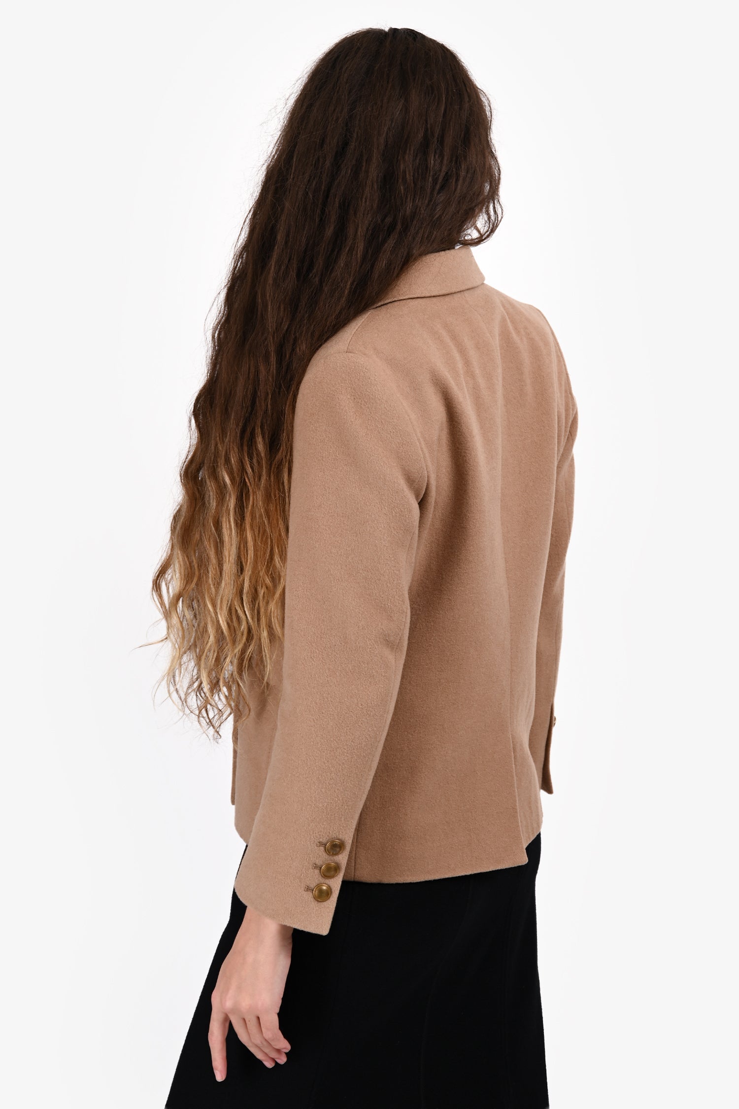 Nili Lotan Brown Camel Hair/Wool Double Breasted Blazer Size 4