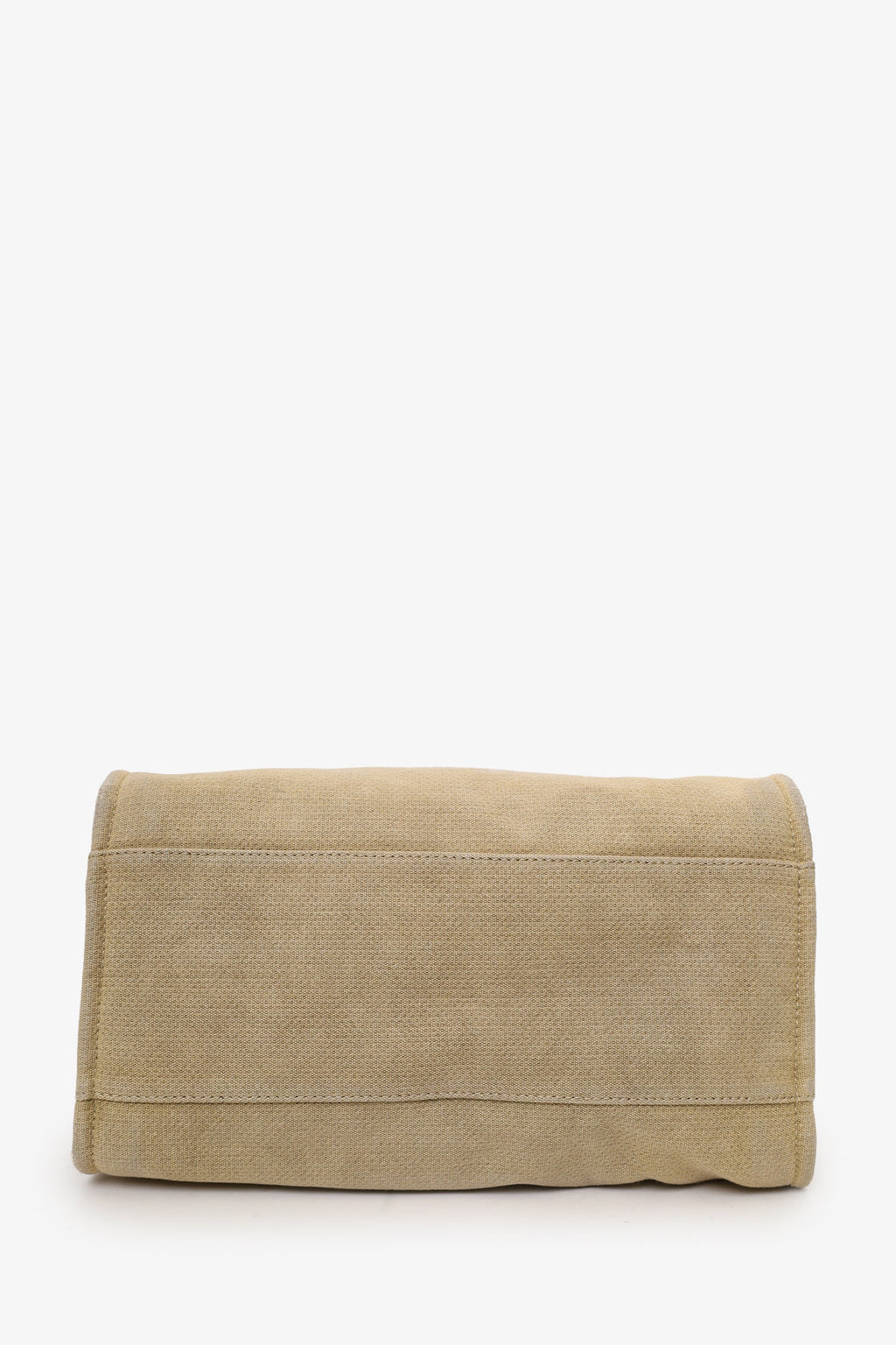 Pre-Loved Chanel™ 2012 Beige/Black Canvas Large Deauville Shopping Tote
