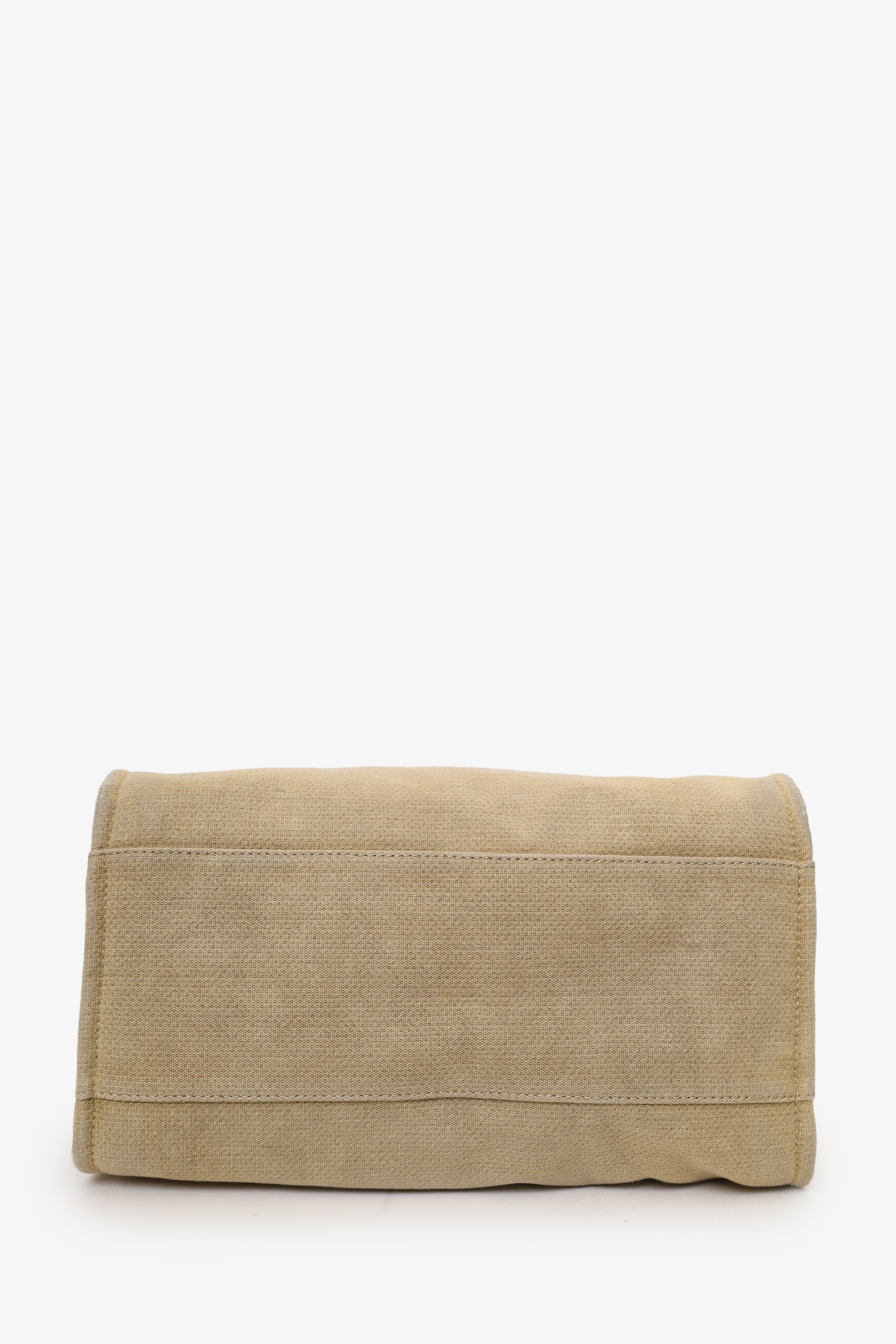 Pre-Loved Chanel™ 2012 Beige/Black Canvas Large Deauville Shopping Tote