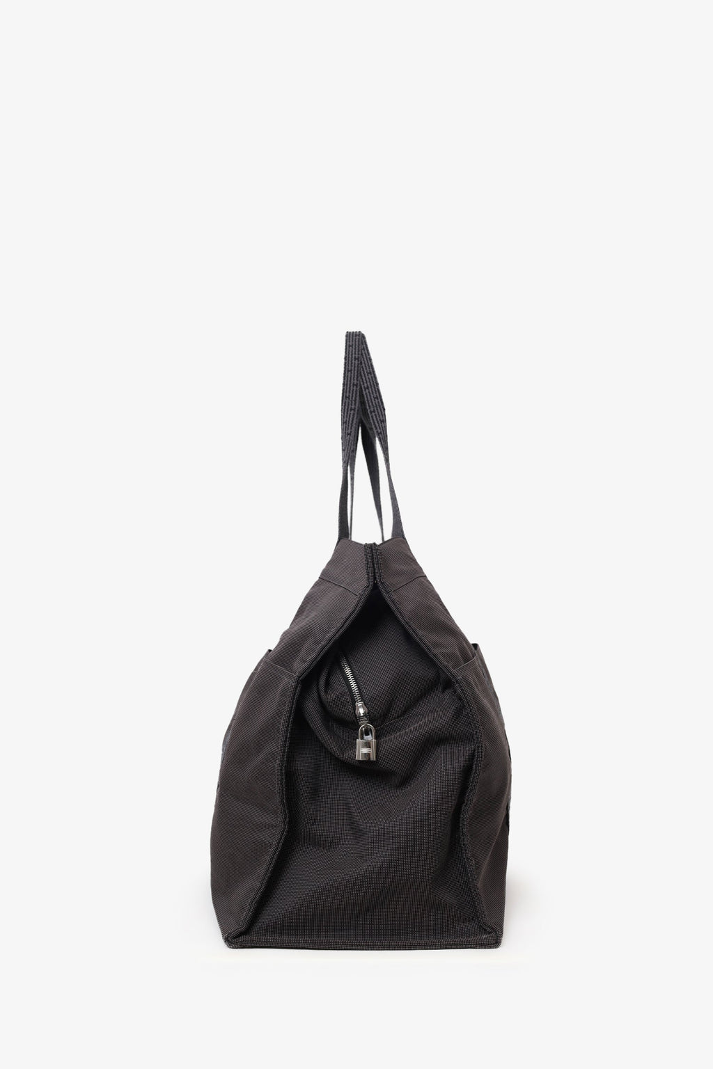 Hermès Vintage Grey Canvas Toile Herline TGM Travel Bag