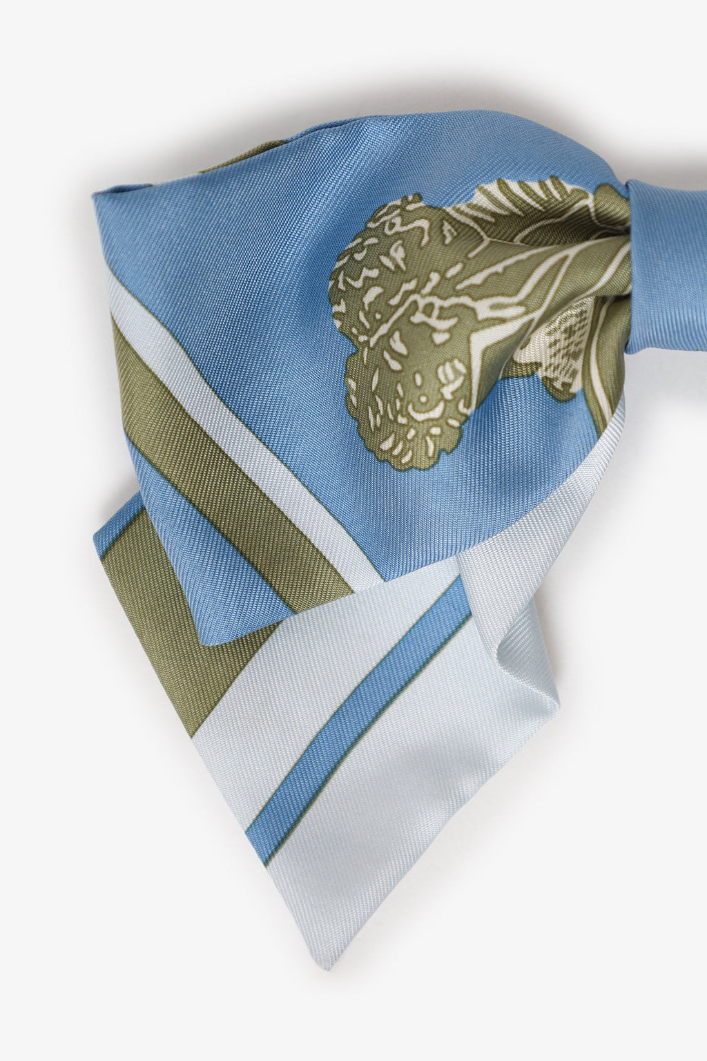 Hermès Blue Silk Cyclades Ex-Libris Grenelle Hair Clip