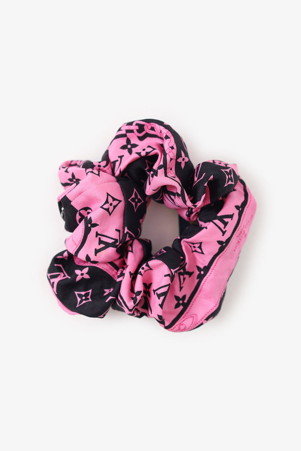 Louis Vuitton Black/Pink Silk Monogram Confidential Chouchou Scrunchie