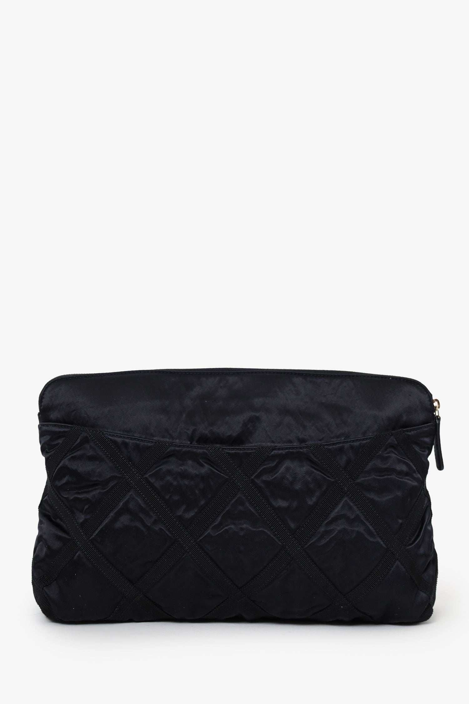 Pre-Loved Chanel™ 2022 Black Nylon Grosgrain Lifestyle Pouch with Foldable Tote Bag