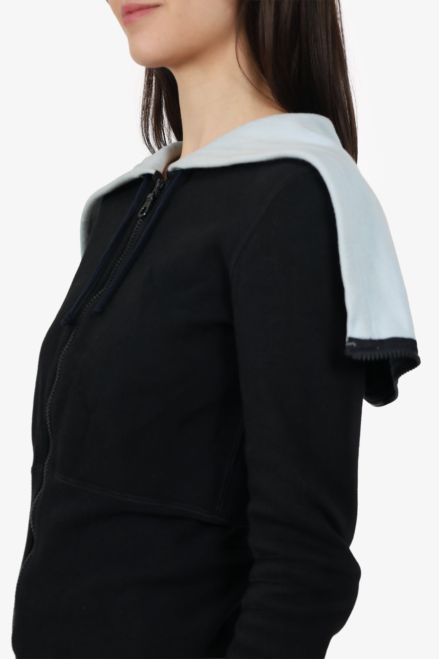 Pre-Loved Chanel™ 03P Sports Line Black Coco Mark Zip-Up Hoodie Size 34
