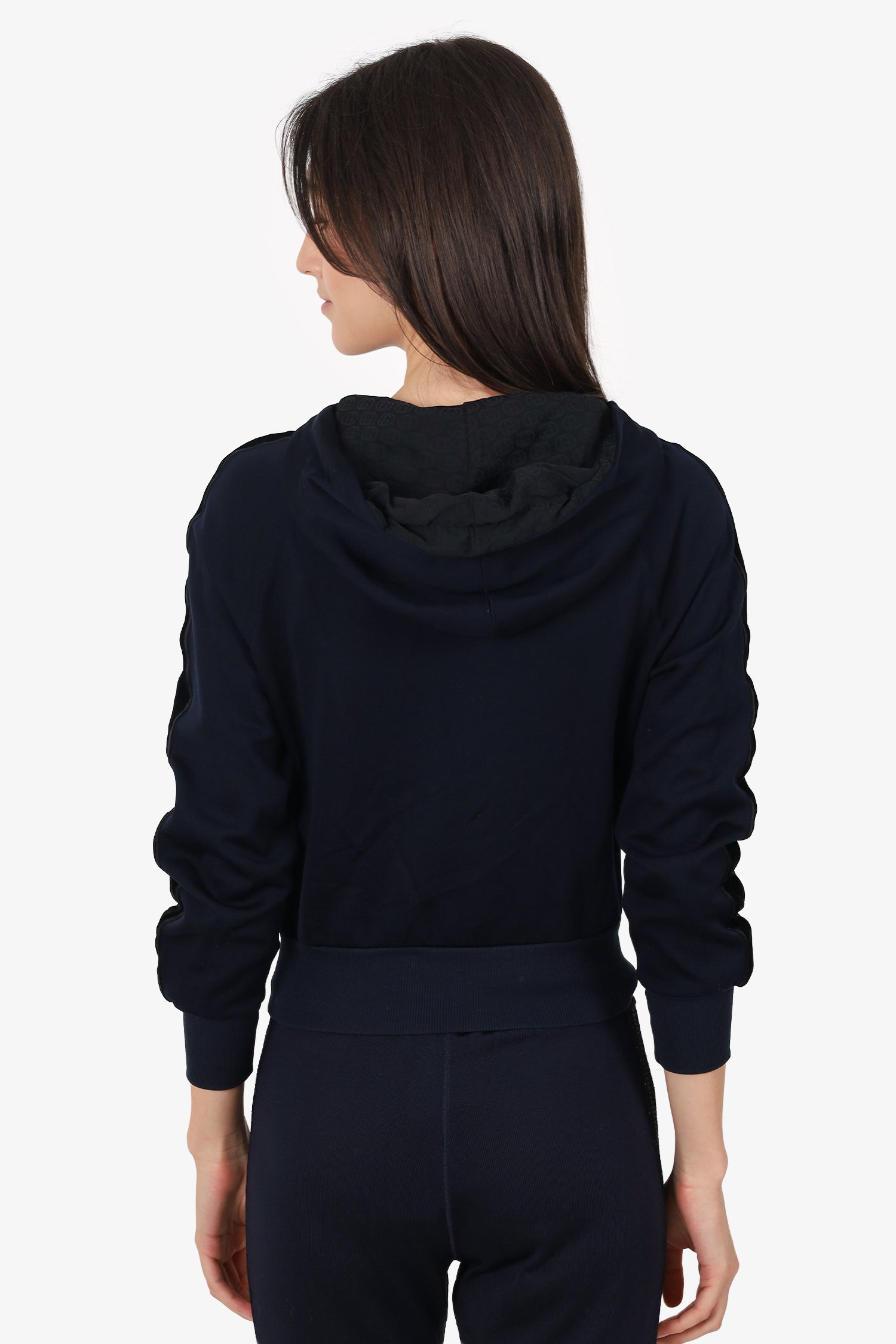 Gucci Navy/Black Velvet Trimmed Zip-Up Jacket Size XS