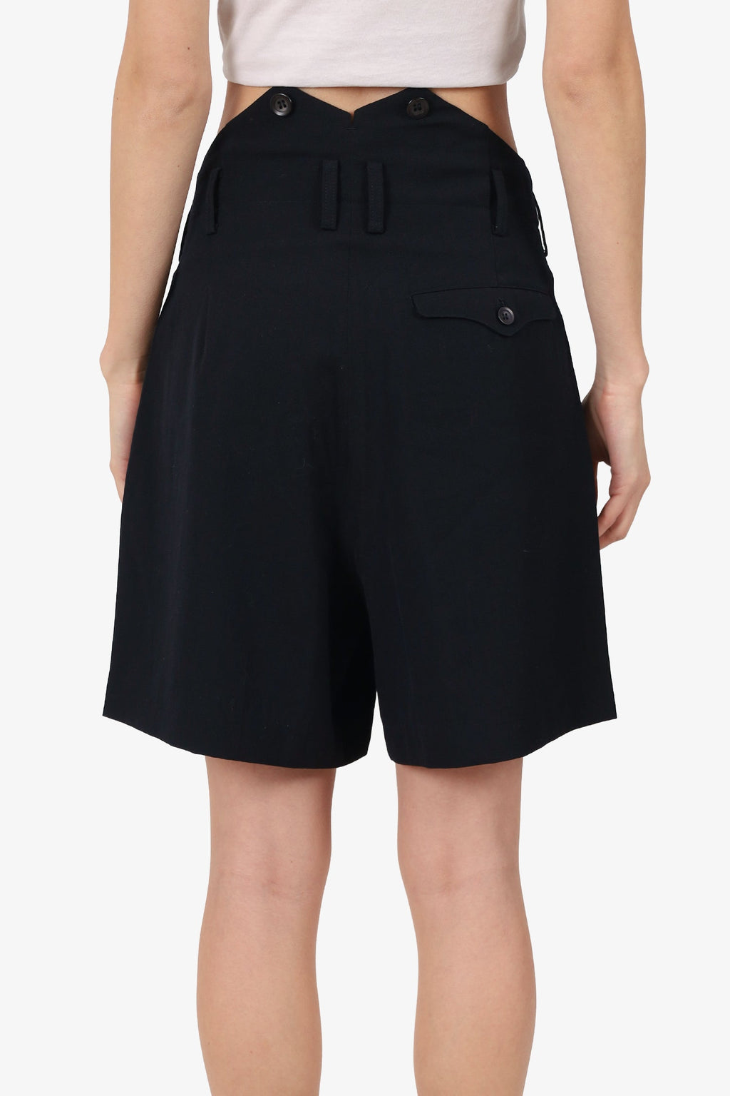 Yohji Yamamoto Black Wool Shorts Size S