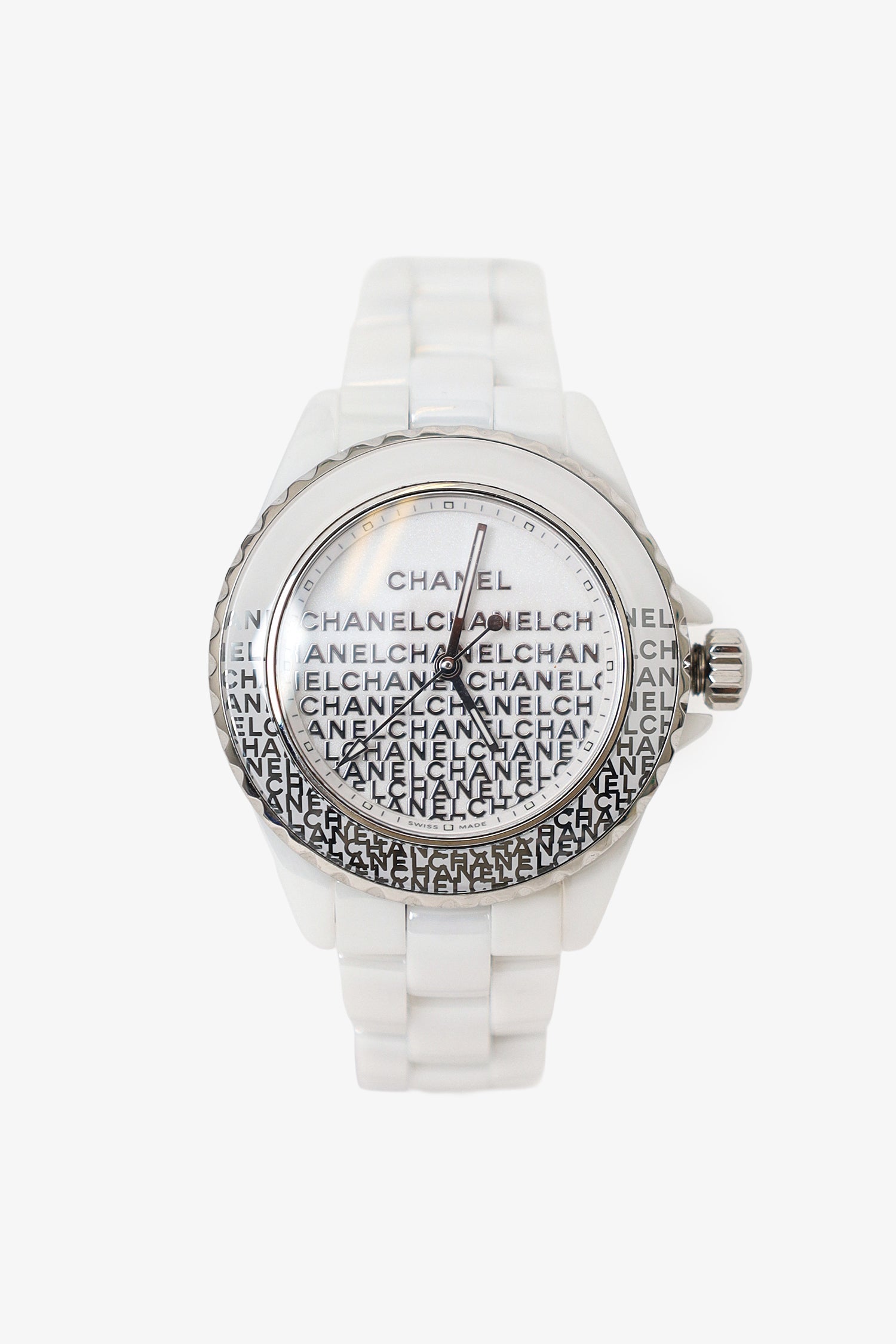 Pre-Loved Chanel™ Limited Edition White Ceramic J12 Wanted De Chanel 33MM Watch 'H7419'