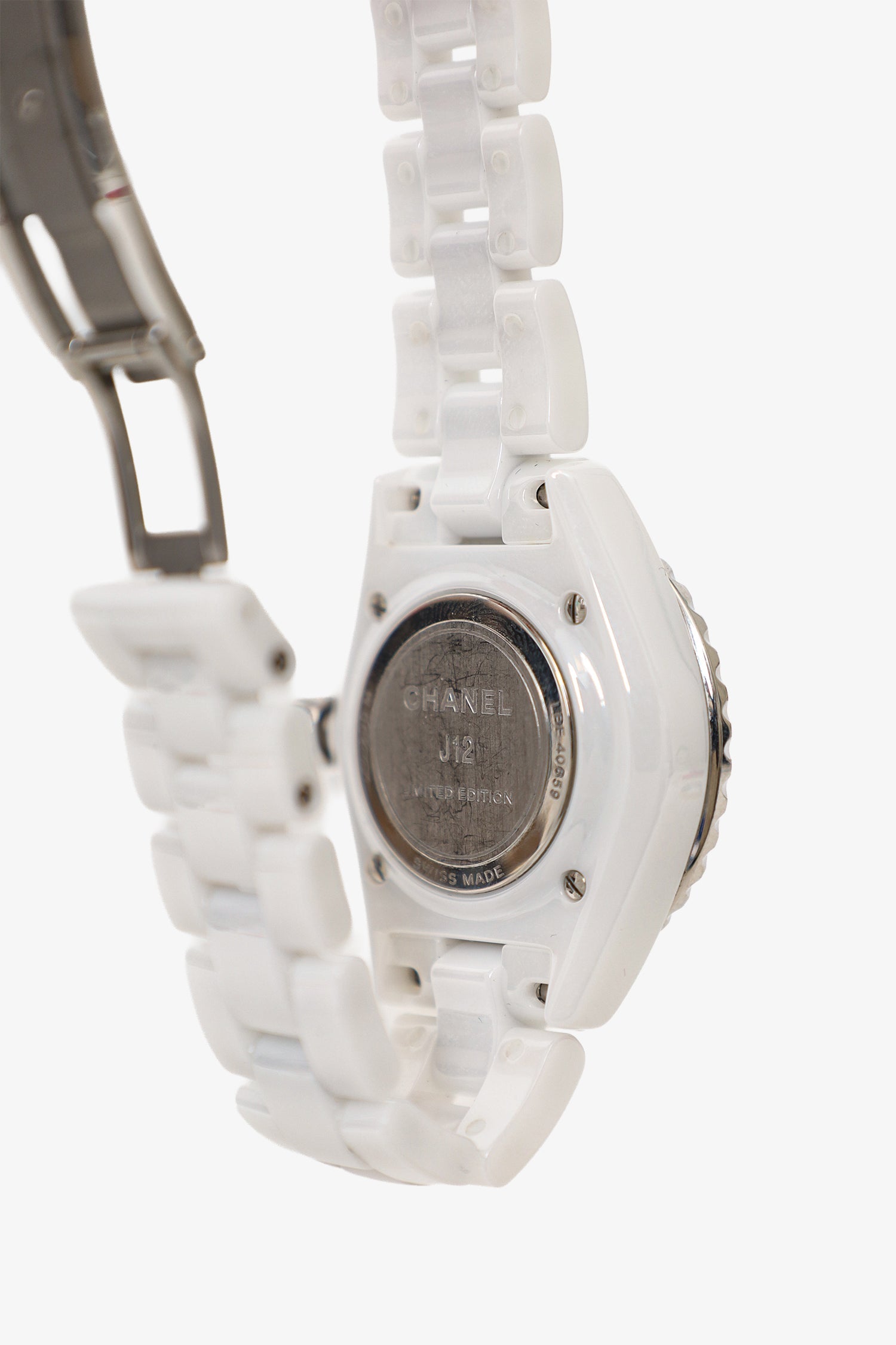 Pre-Loved Chanel™ Limited Edition White Ceramic J12 Wanted De Chanel 33MM Watch 'H7419'