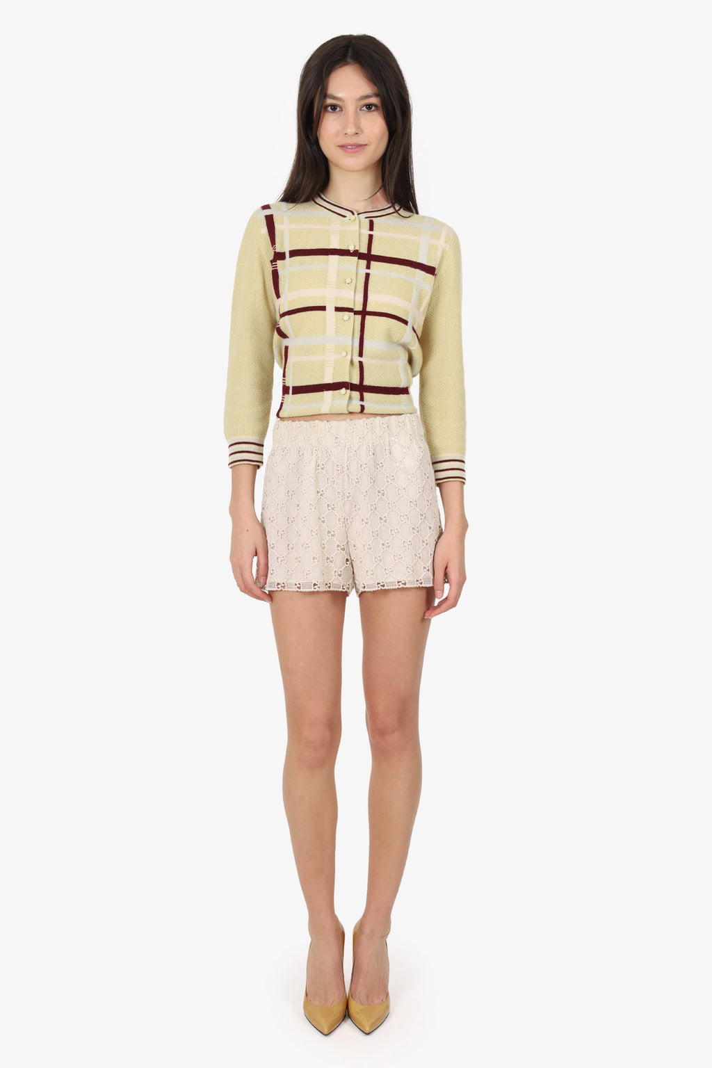 Gucci Cream GG Crochet Shorts Size 36
