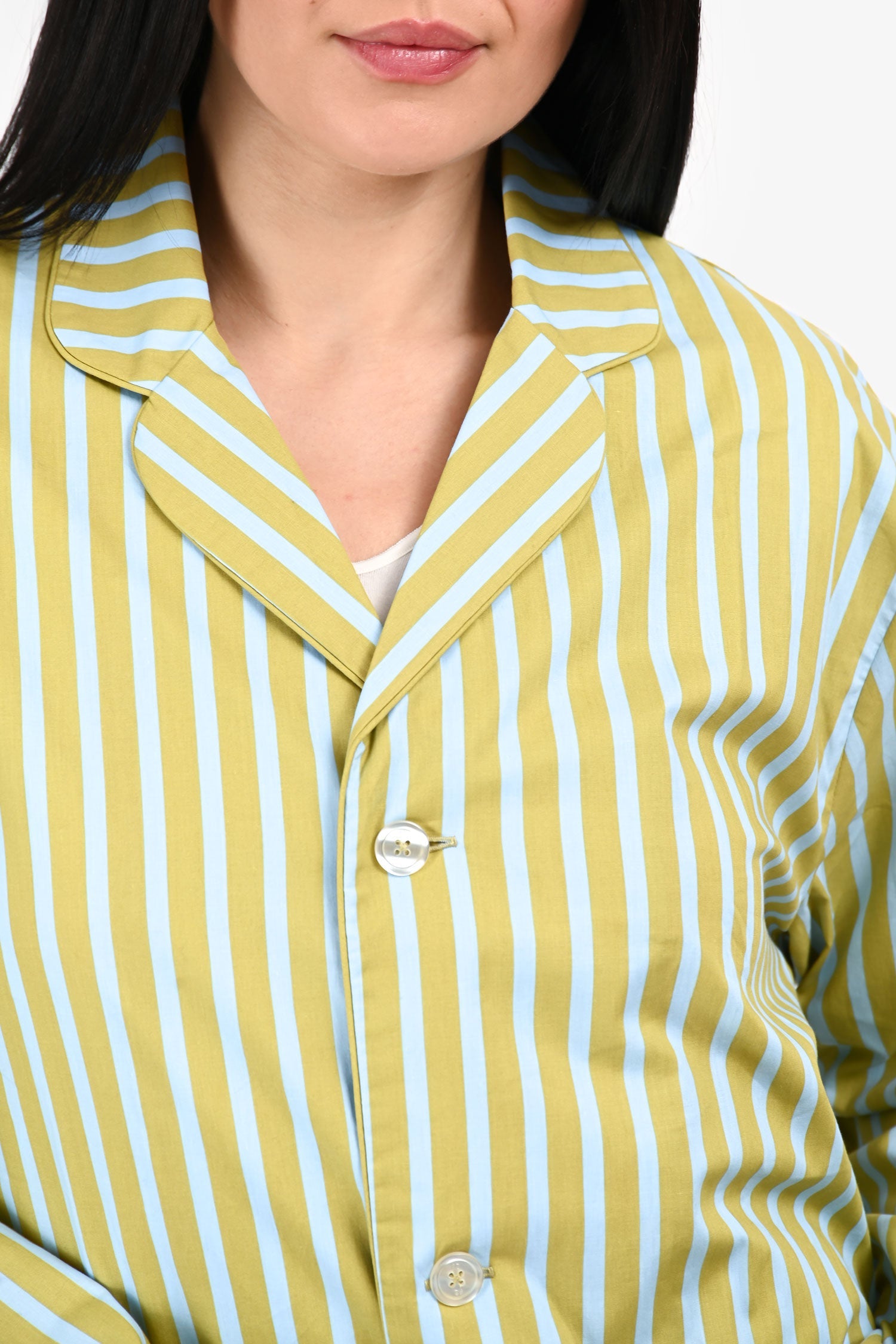 Paul Smith Green/Blue Striped Cotton Button Down Shirt Size M