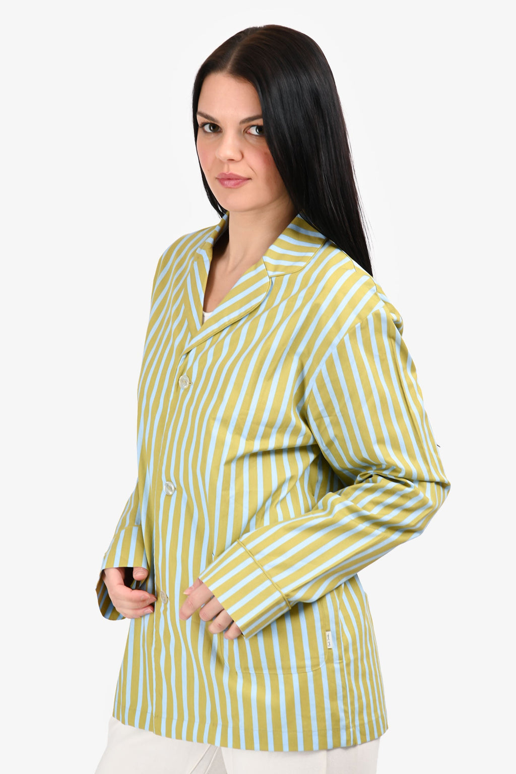 Paul Smith Green/Blue Striped Cotton Button Down Shirt Size M