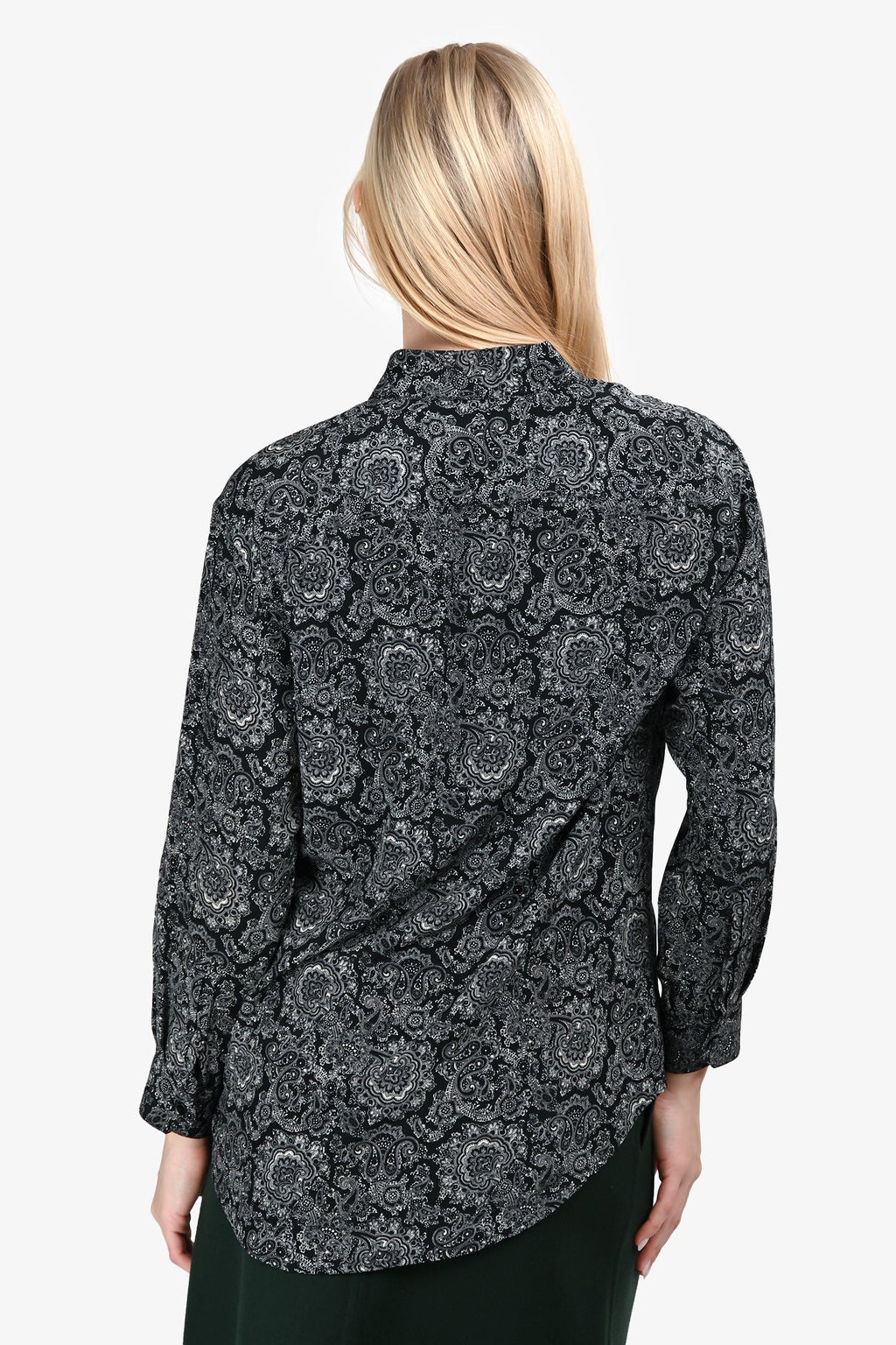 Saint Laurent 2018 Paisley Print Silk Shirt Size 40