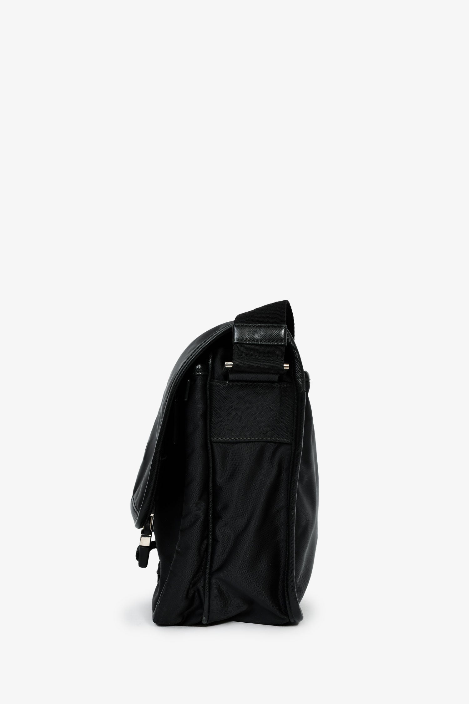 Prada Black Tessuto Flap Messenger Bag