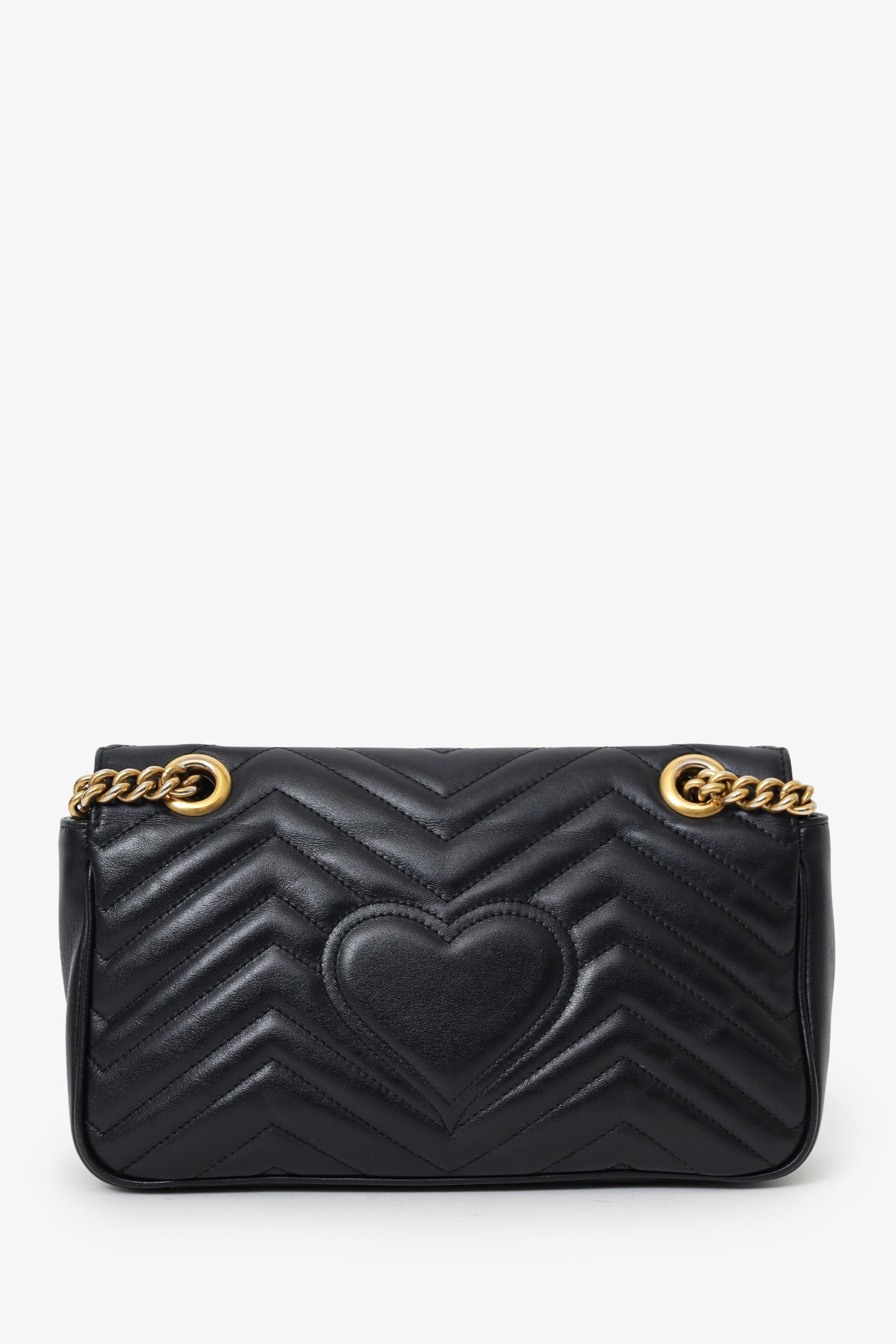 Gucci Black Leather GG Marmont Small Crossbody Bag