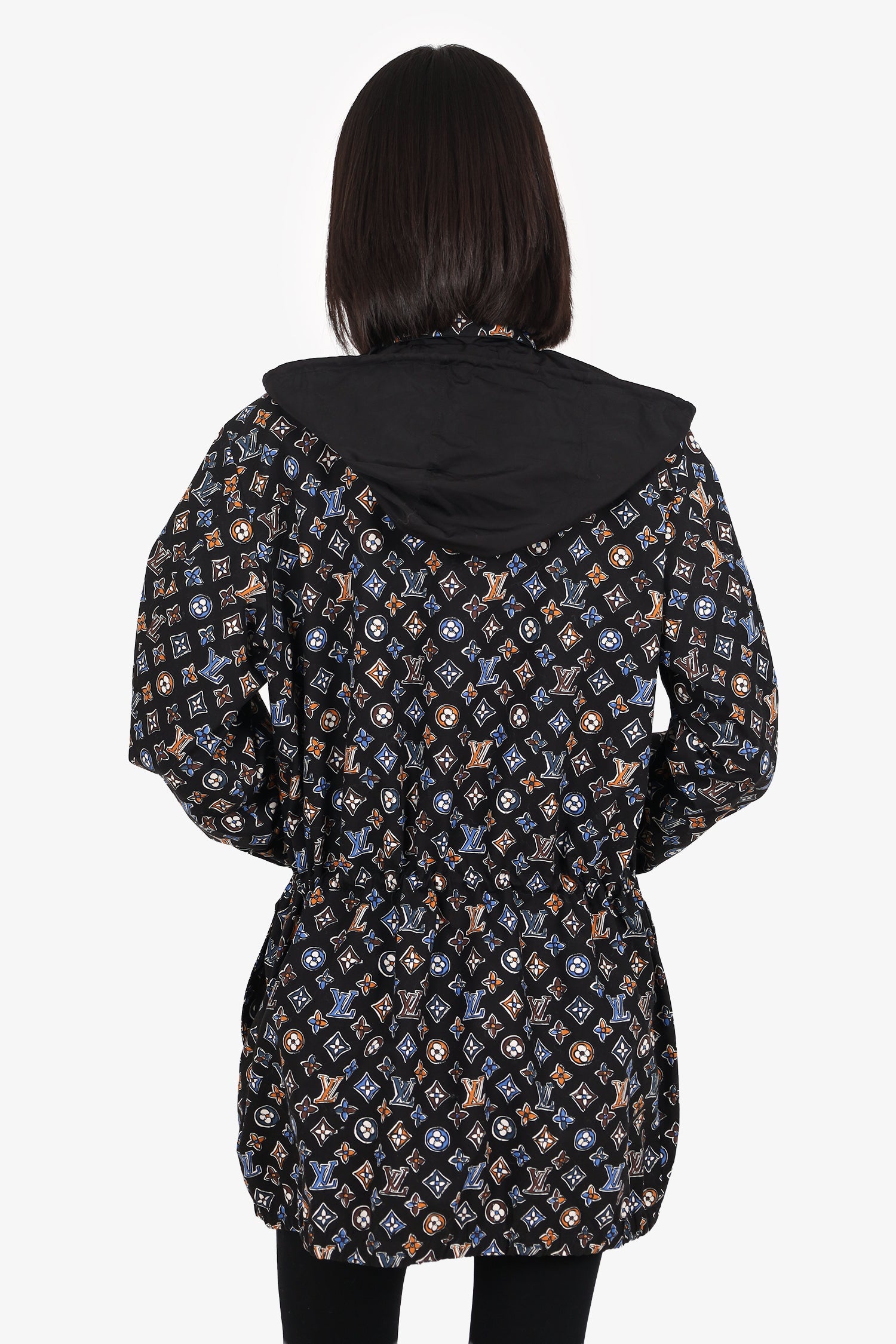 Louis Vuitton Black Monogram Reversible Zip-up Jacket Size 40