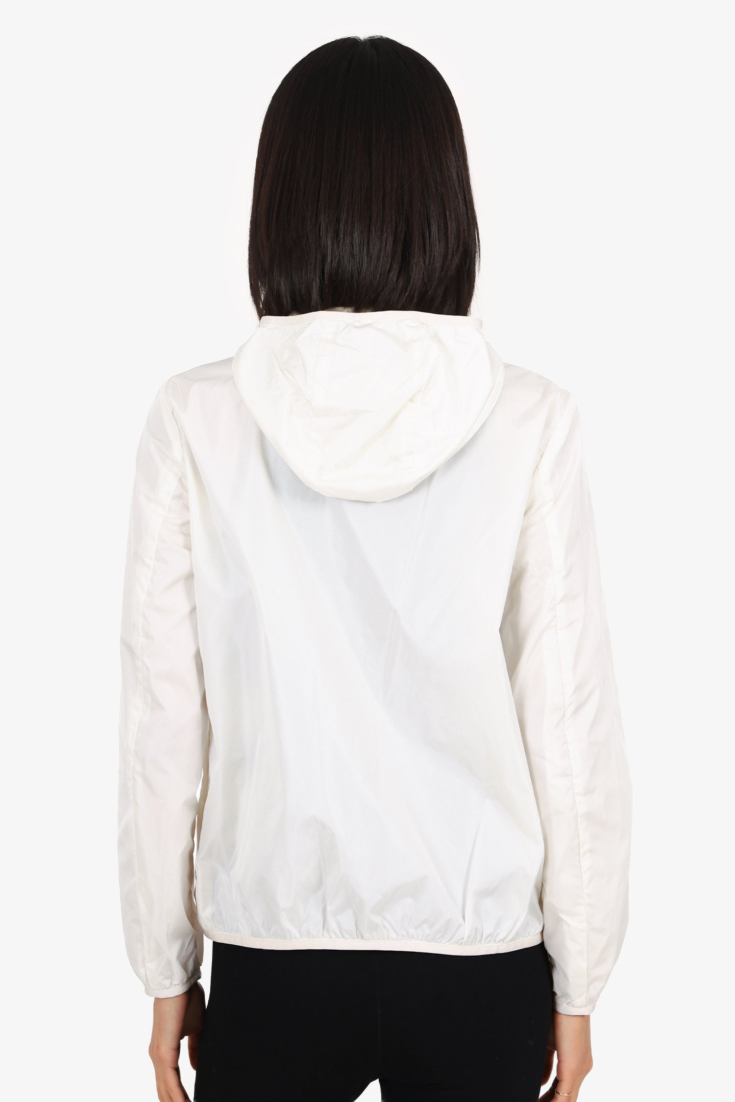 Moncler White Nylon Ruffled Zip-up Jacket Size 1