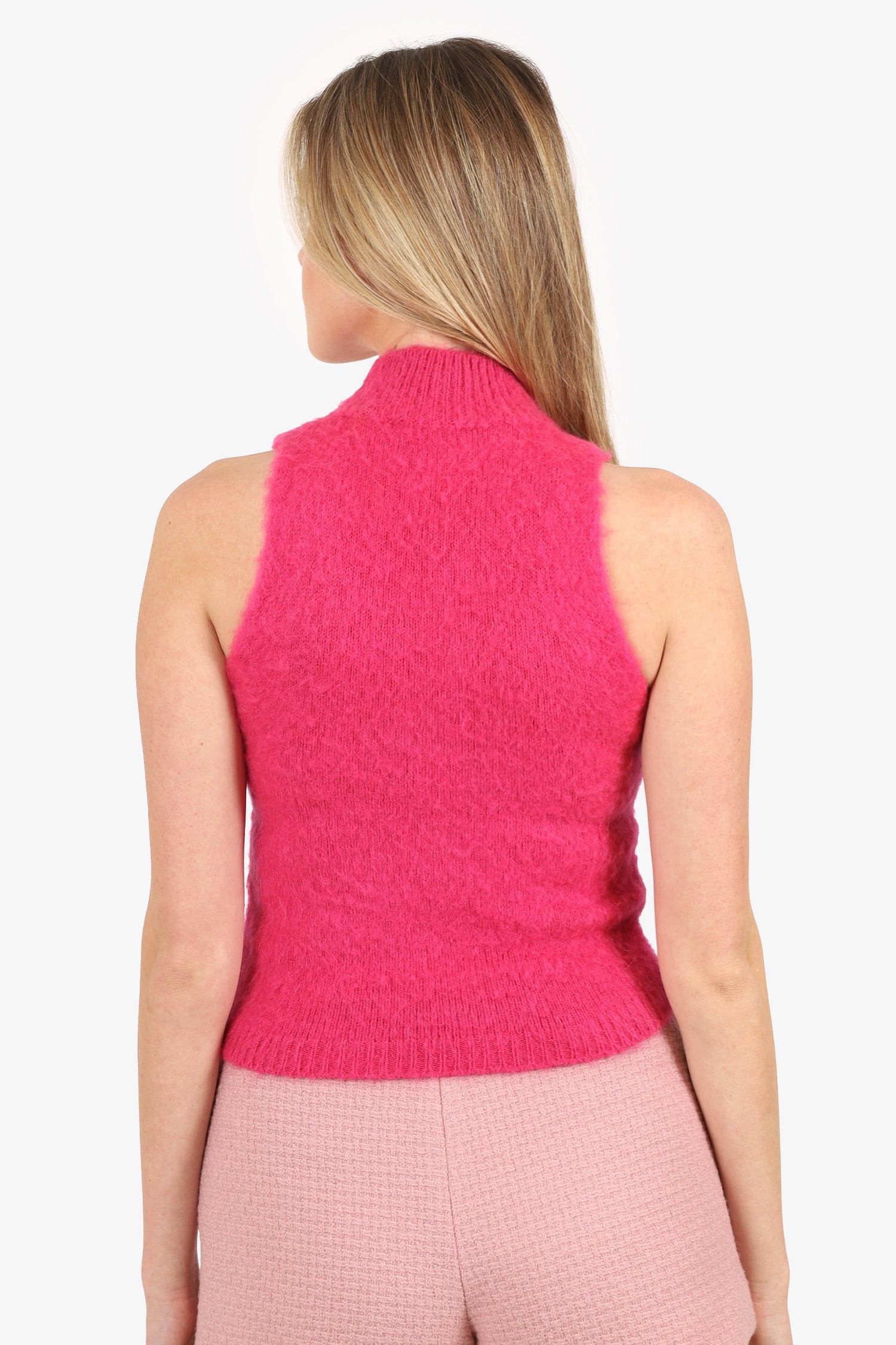Versace Pink Sleeveless Knit Top Size 38