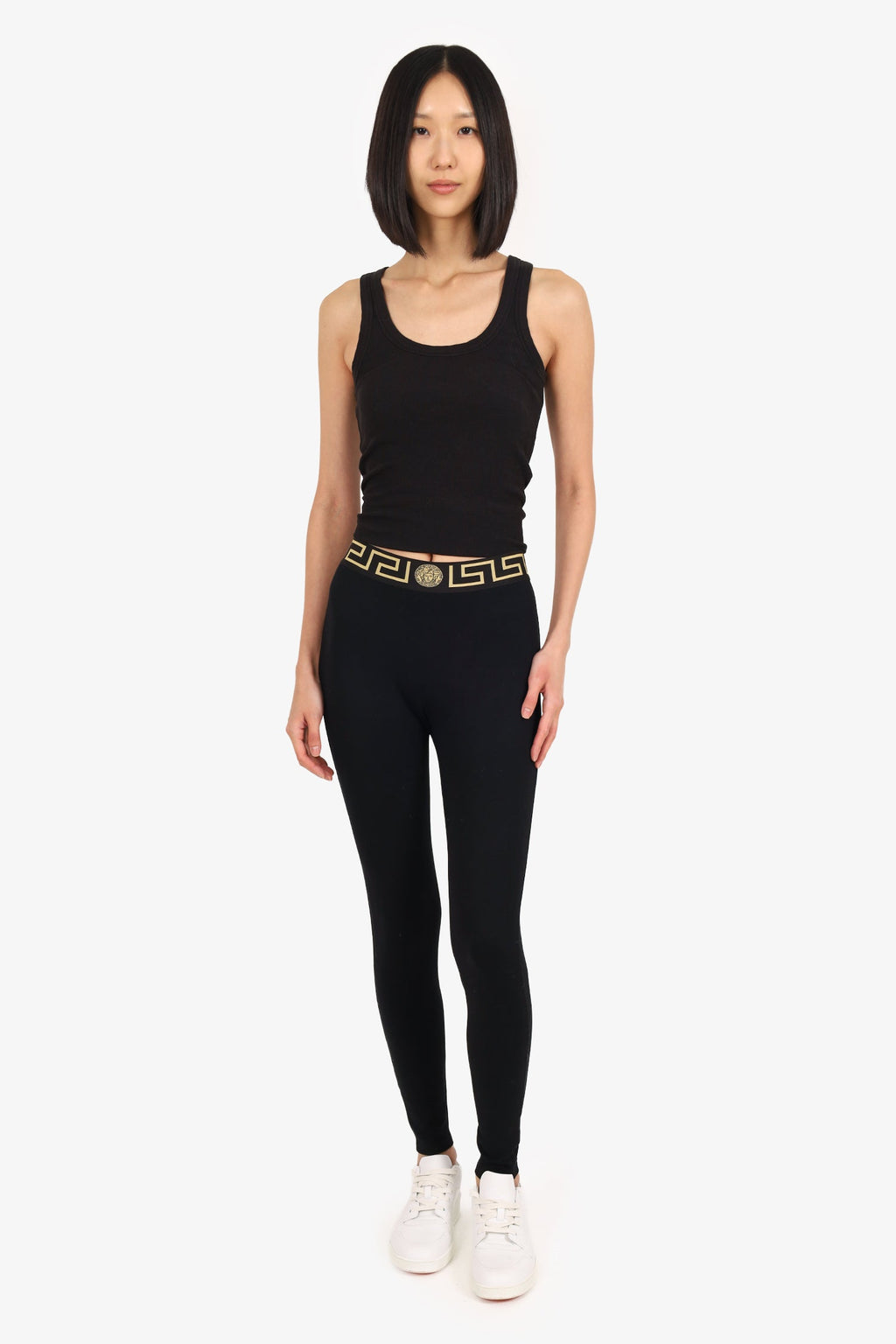 Versace Black/Gold Medusa Leggings Size 1