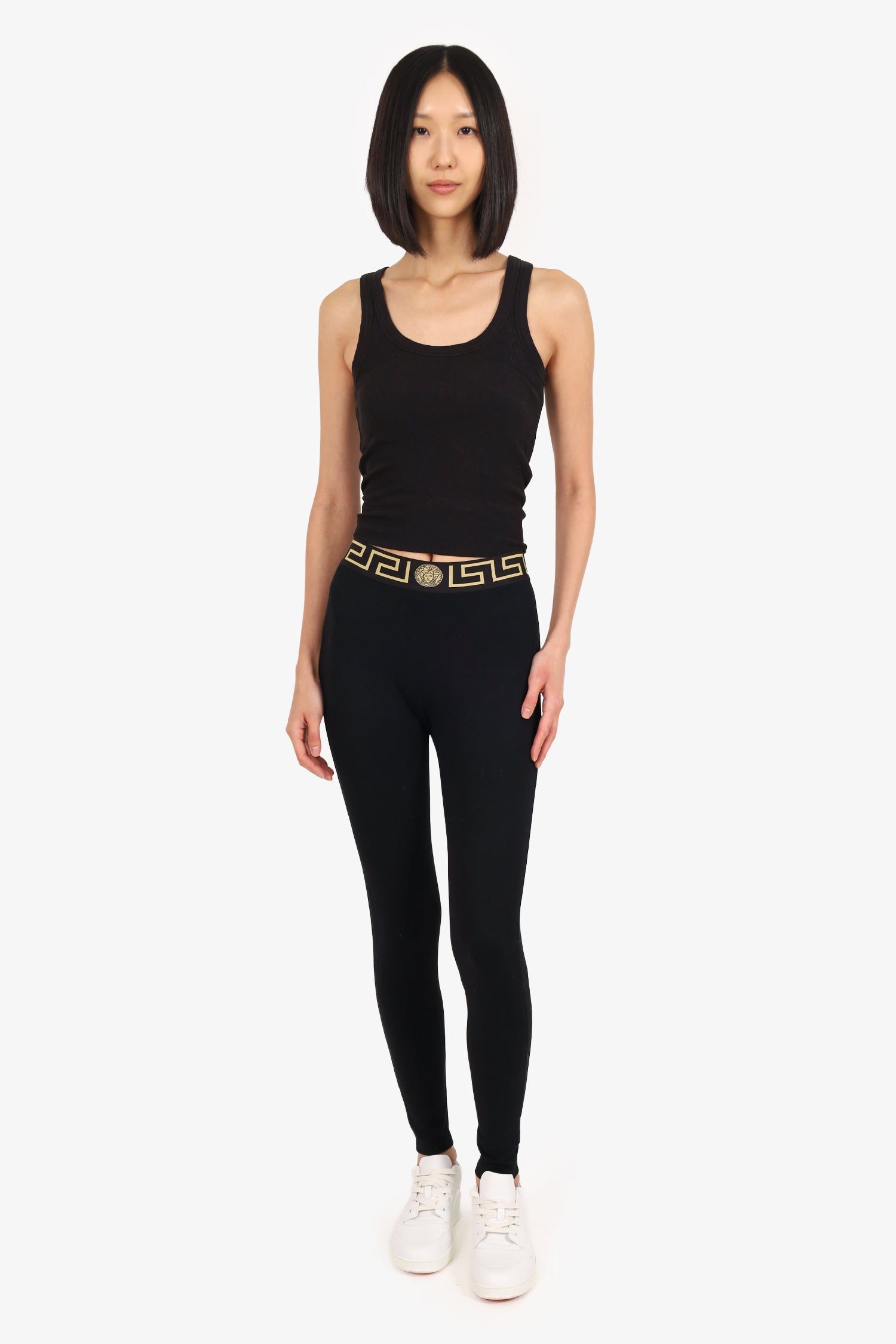 Versace Black/Gold Medusa Leggings Size 1