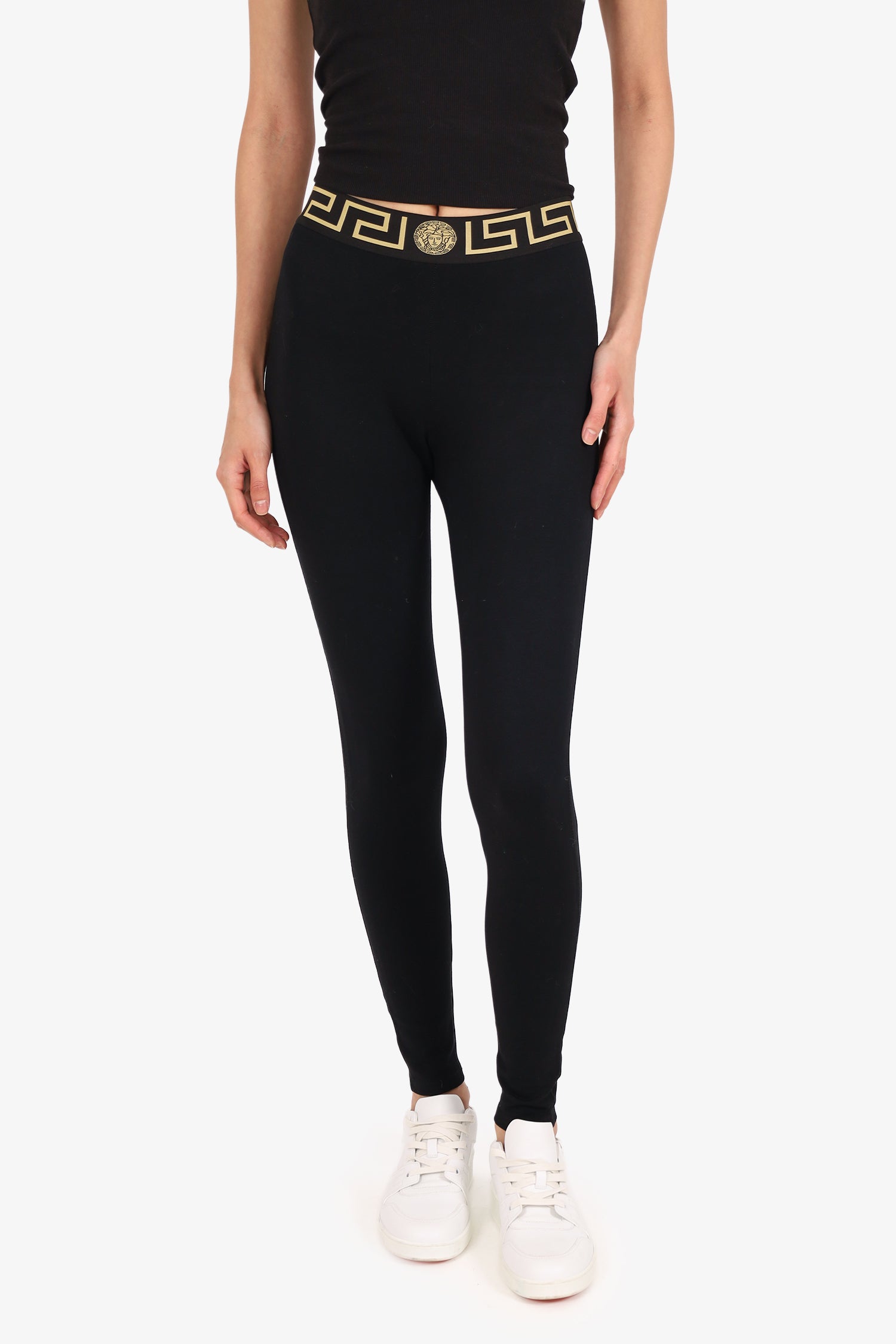 Versace Black/Gold Medusa Leggings Size 1