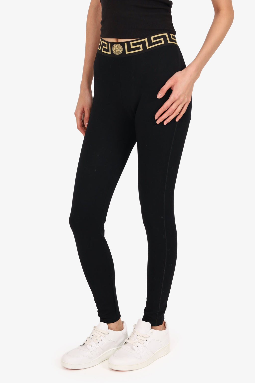 Versace Black/Gold Medusa Leggings Size 1