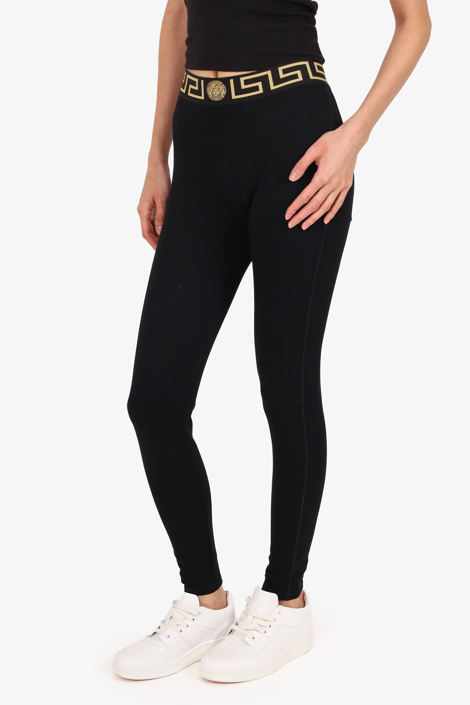 Versace Black/Gold Medusa Leggings Size 1