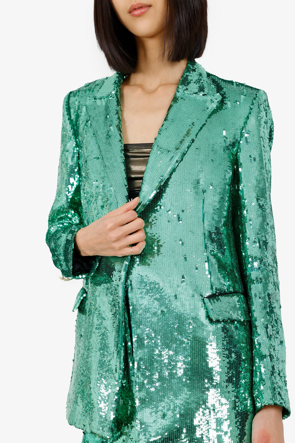 Philipp Plein Green Sequin Two-Piece Suit Size S