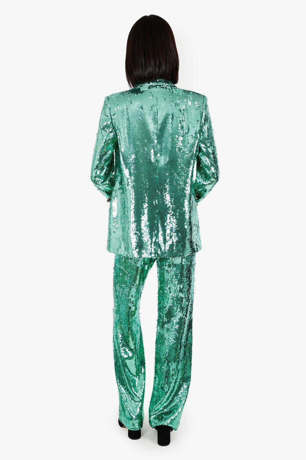 Philipp Plein Green Sequin Two-Piece Suit Size S