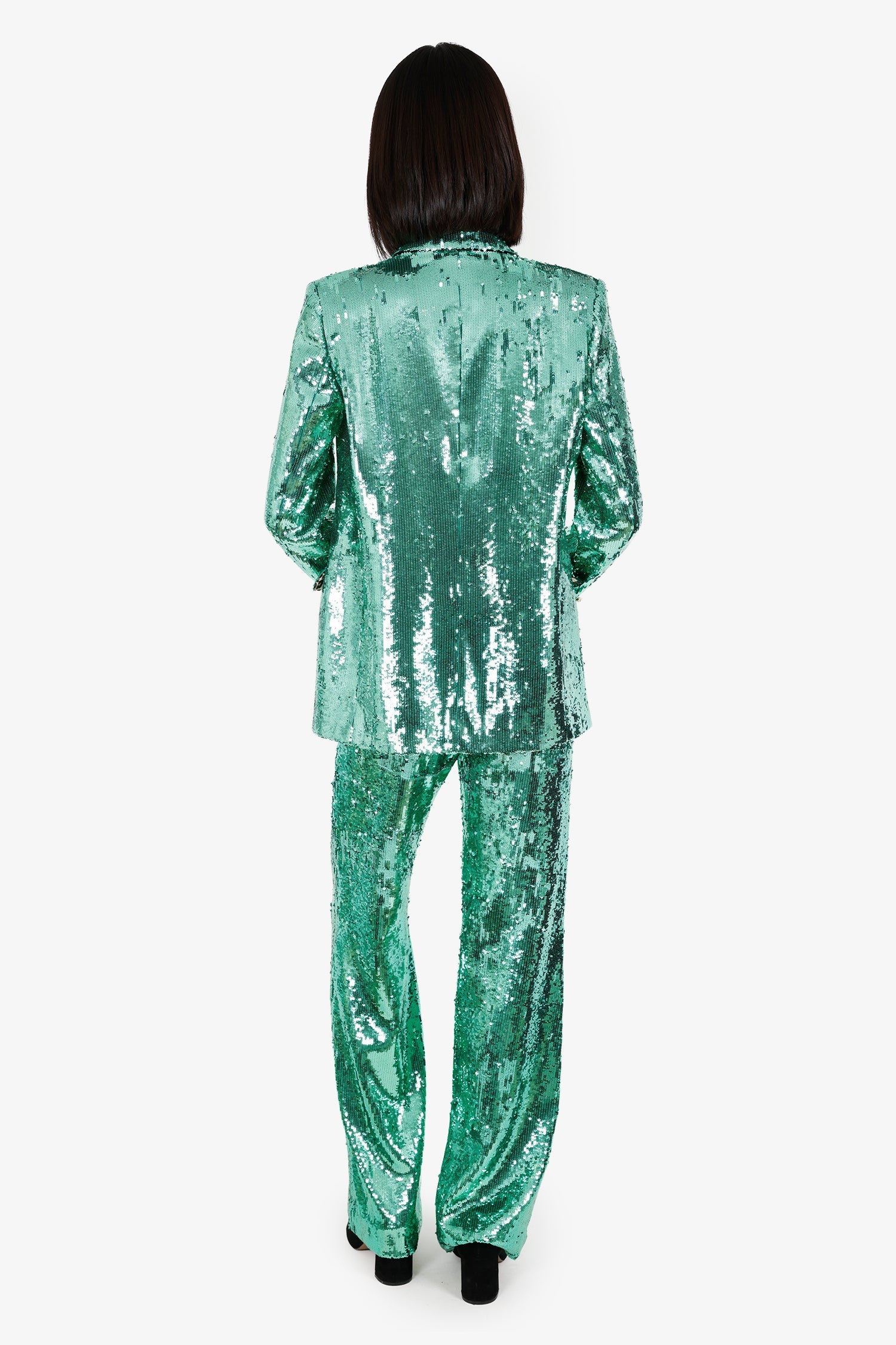 Philipp Plein Green Sequin Two-Piece Suit Size S