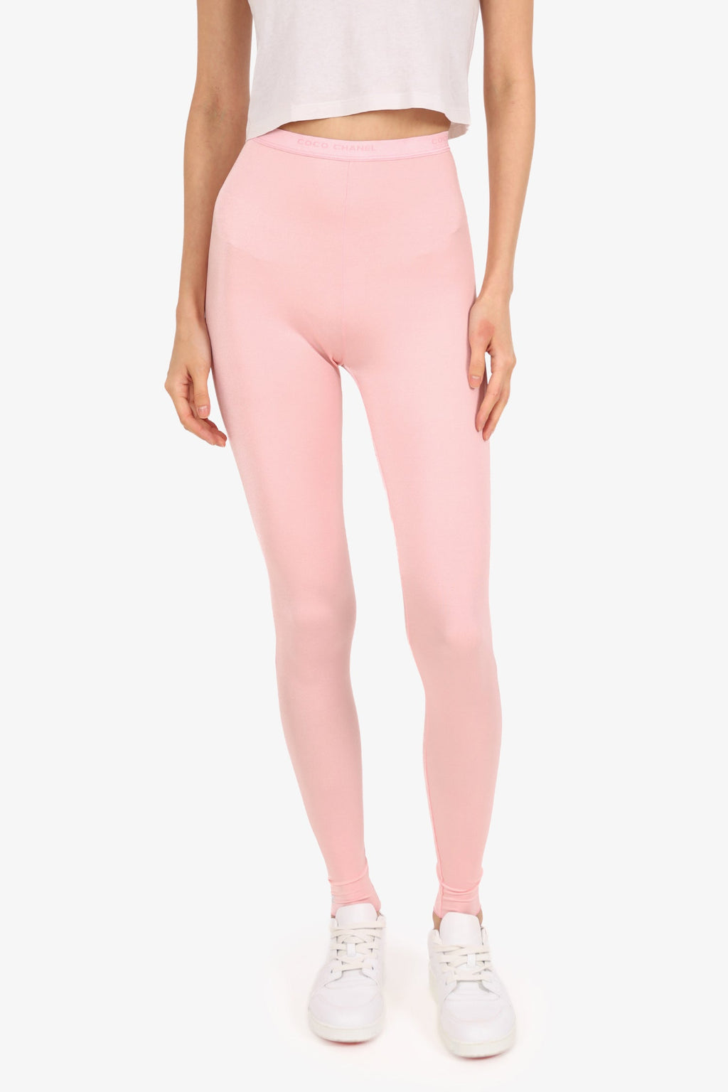 Pre-Loved Chanel™ 21A Pink Coco Chanel Waist Band Leggings Size 36