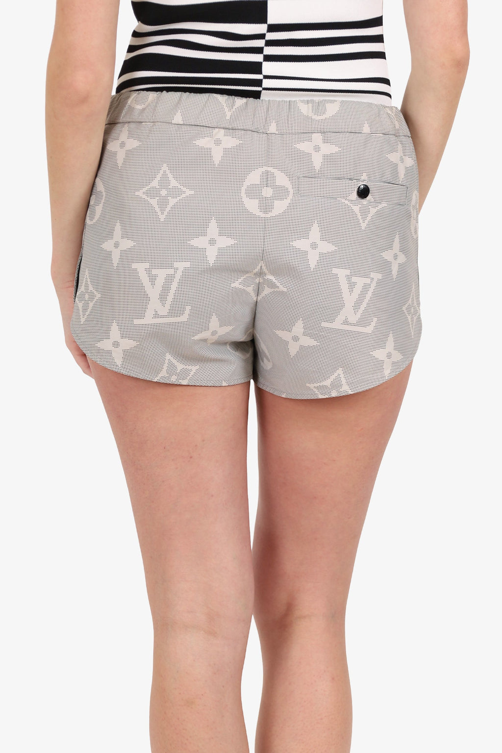 Louis Vuitton Grey/Black Jumbo Monogram Mini Shorts Size 36