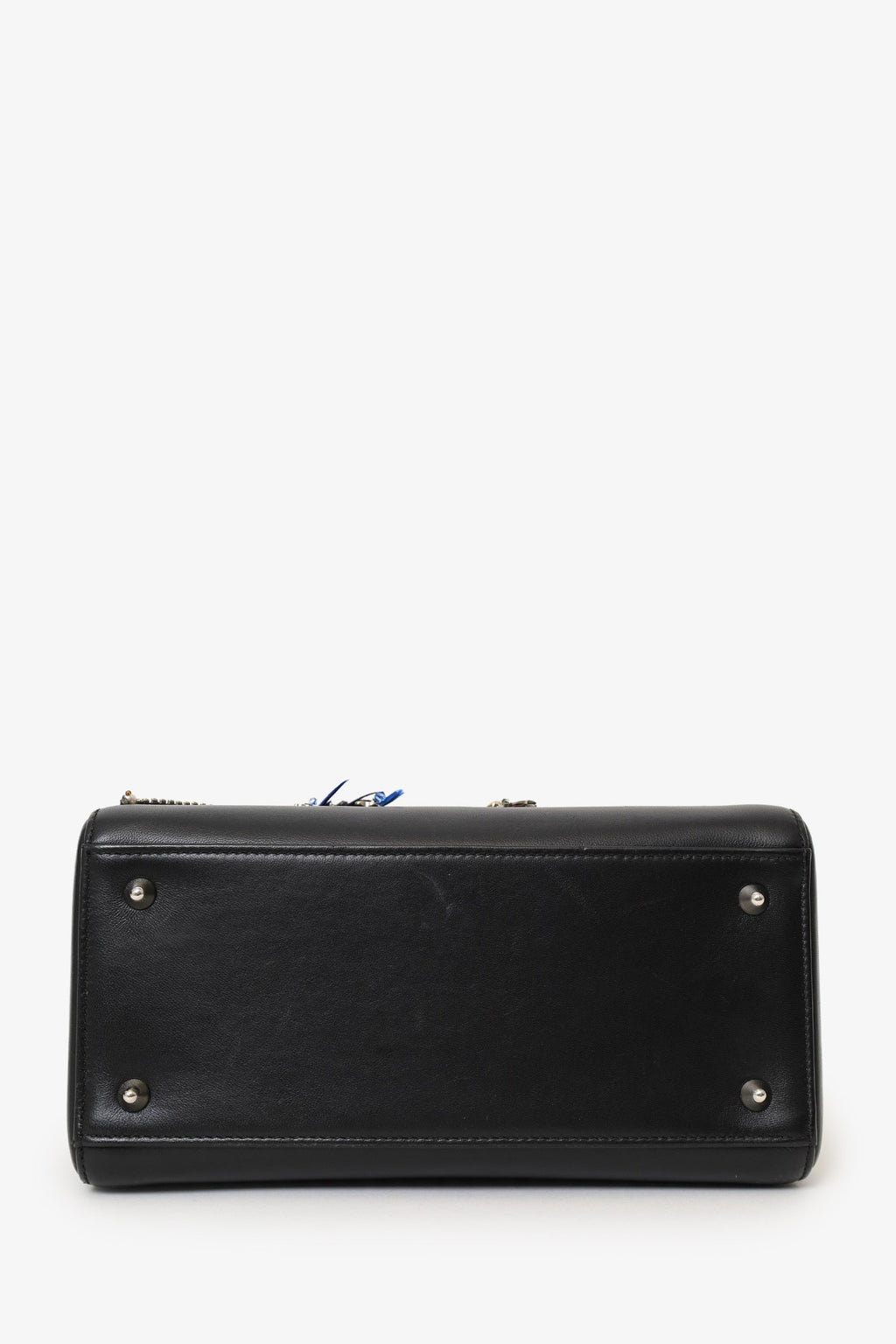 Christian Dior 2016 Black Smooth Calfskin Embellished Dragonfly Medium Lady Dior