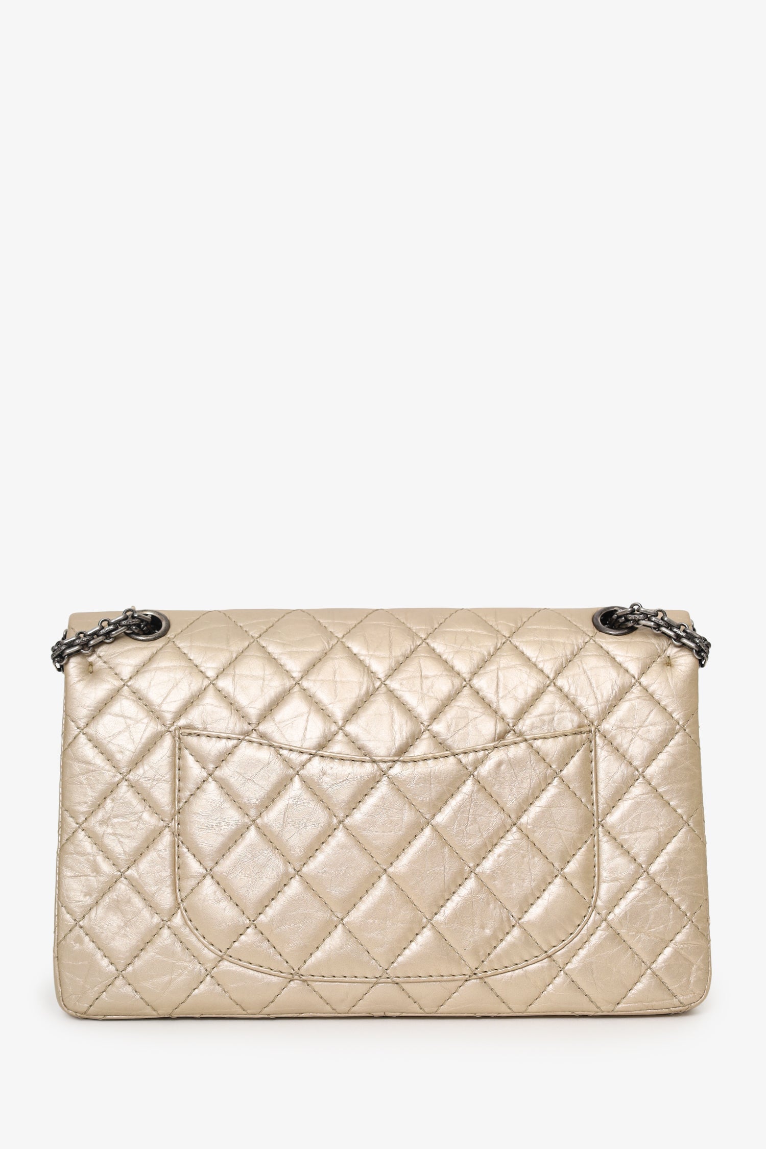 Pre-Loved Chanel™ 2012-13 Beige Metallic Aged Calfskin 2.55 Reissue Flap Bag
