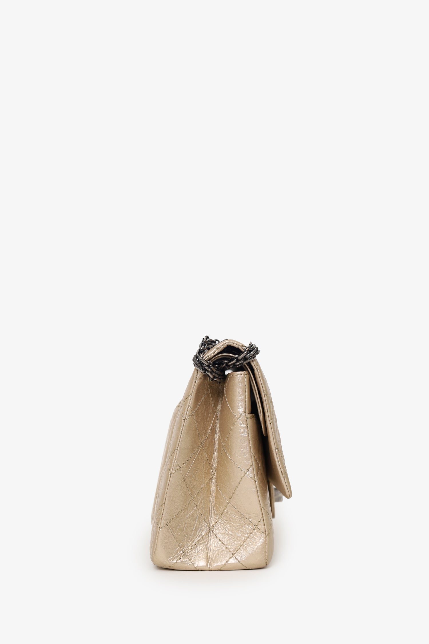 Pre-Loved Chanel™ 2012-13 Beige Metallic Aged Calfskin 2.55 Reissue Flap Bag