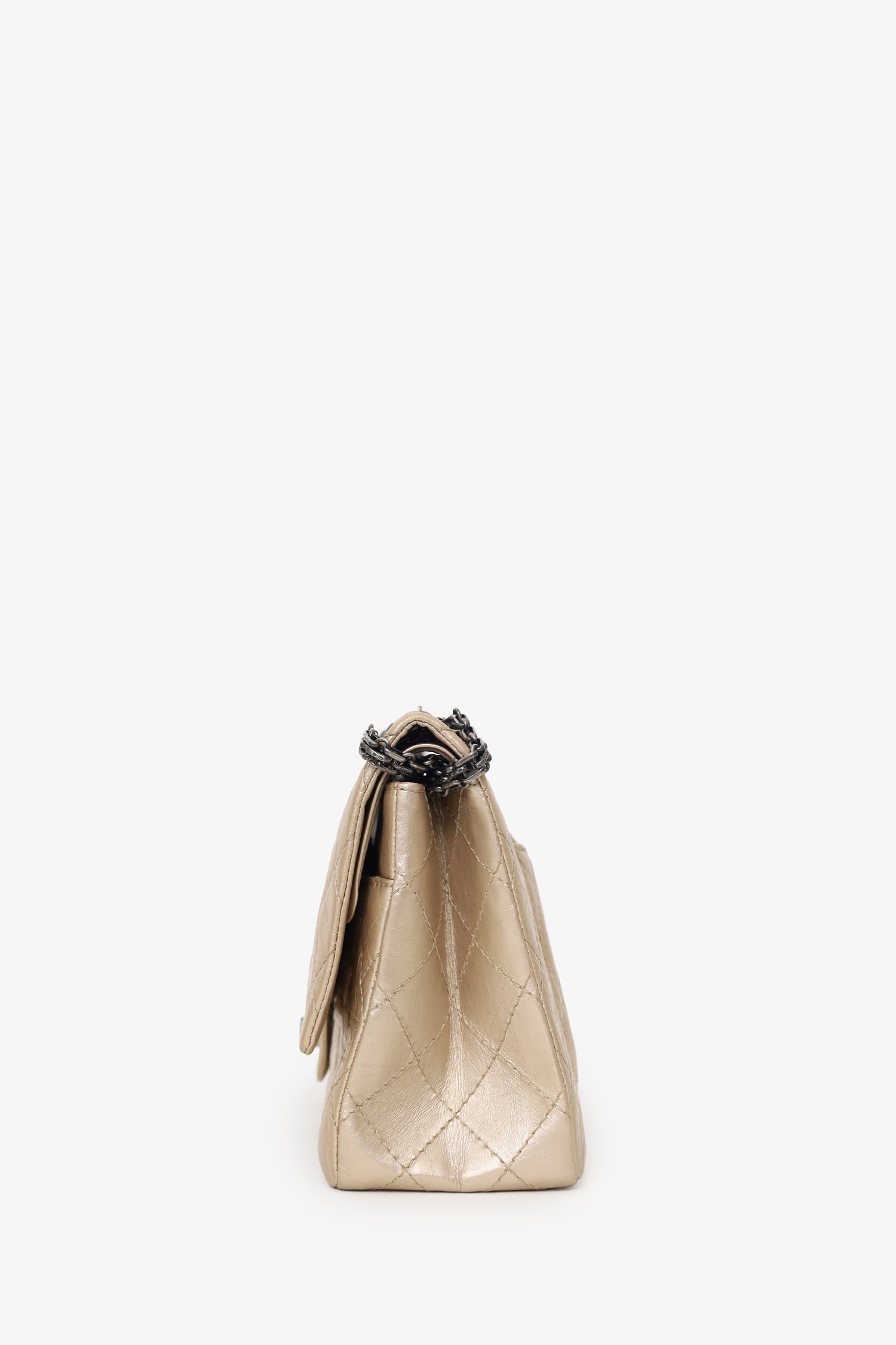 Pre-Loved Chanel™ 2012-13 Beige Metallic Aged Calfskin 2.55 Reissue Flap Bag